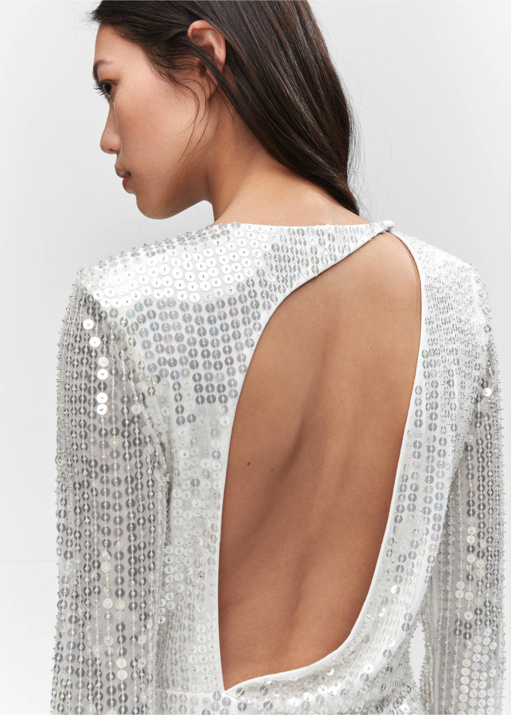 Robe paillettes ouverture - Détail de l'article 3, Blanc. Ref: 57040747-00.