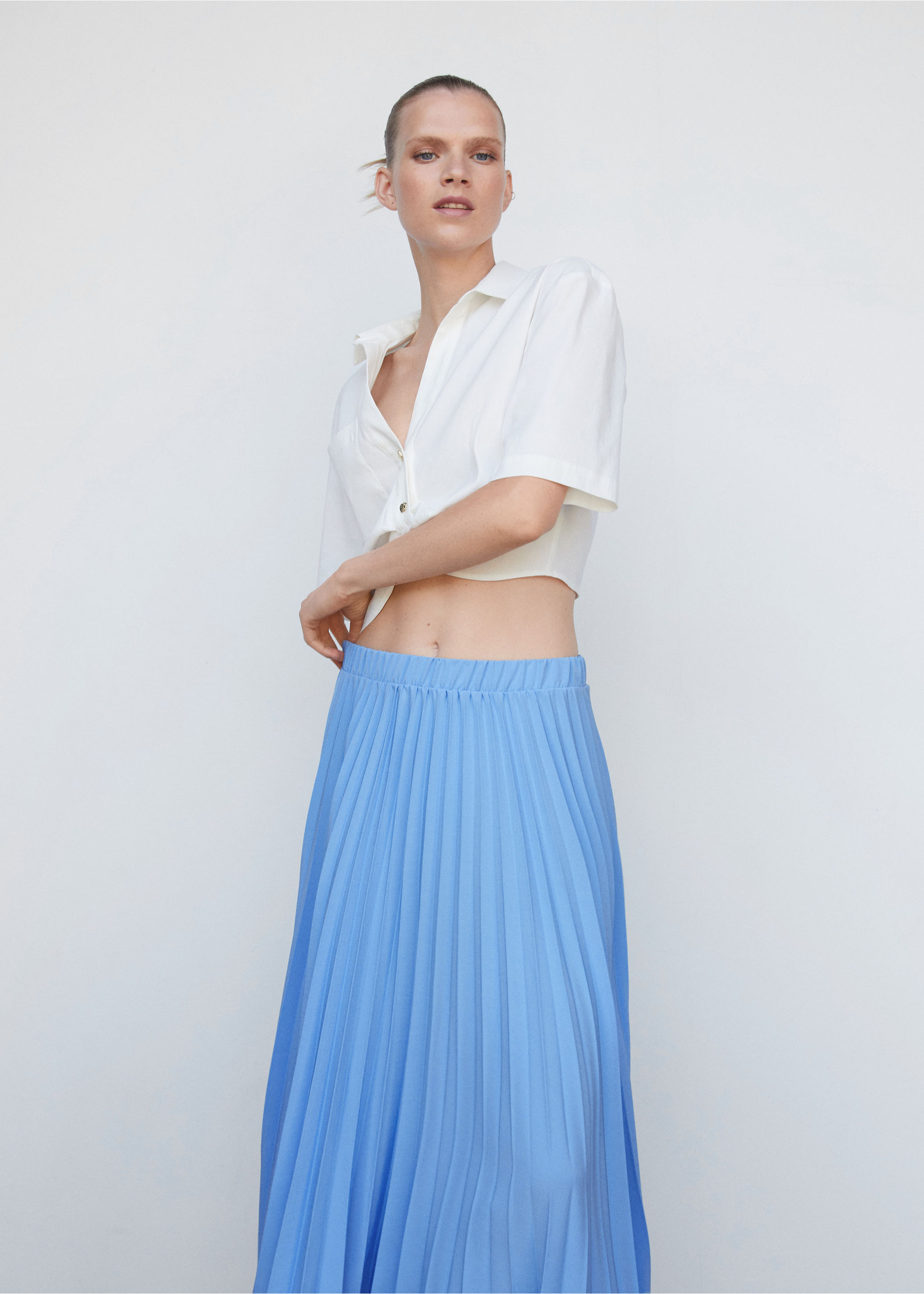 Pleated asymmetric skirt  - Details of the article 1