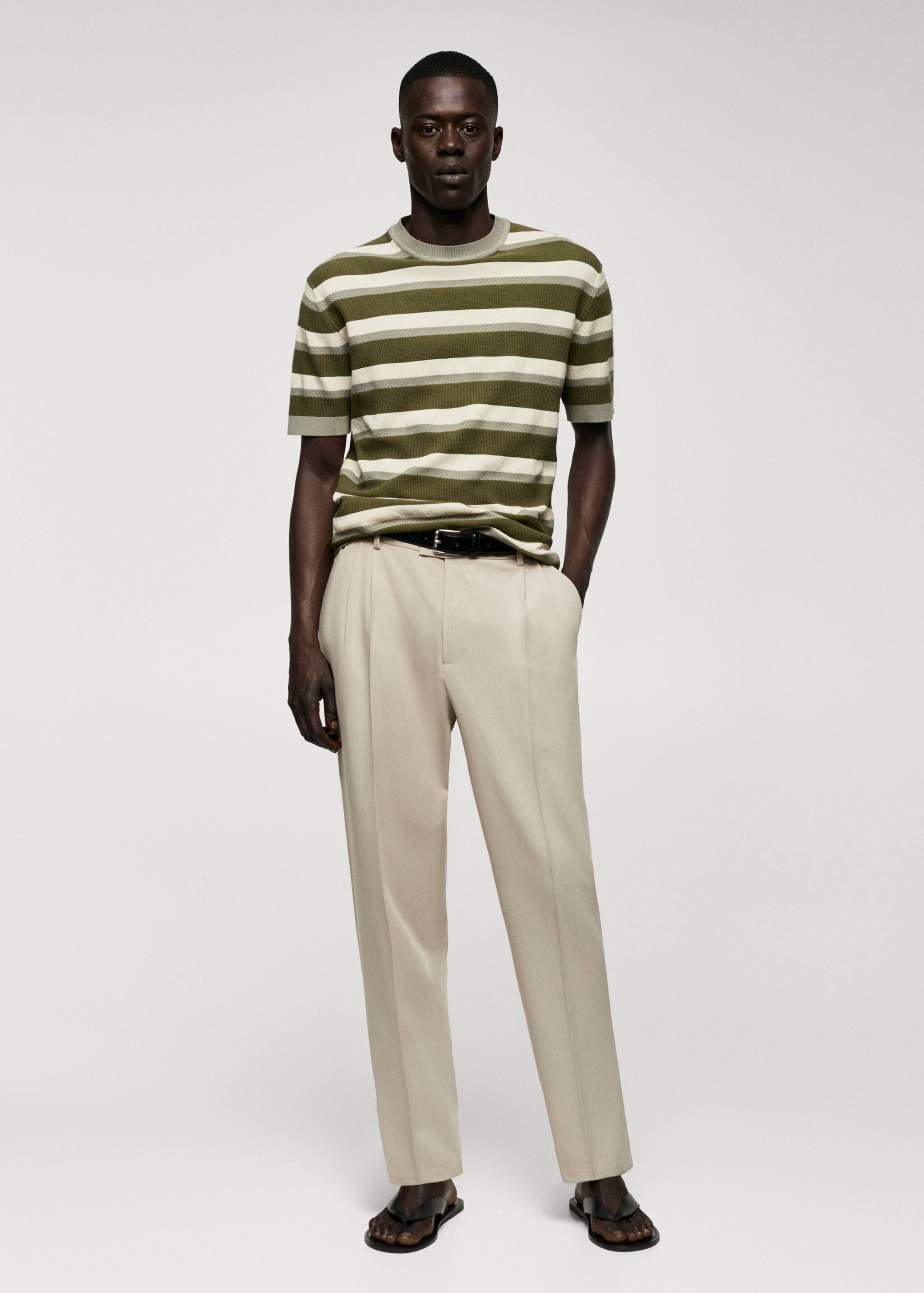 Samarreta punt cotó estructura ratlles - Pla general