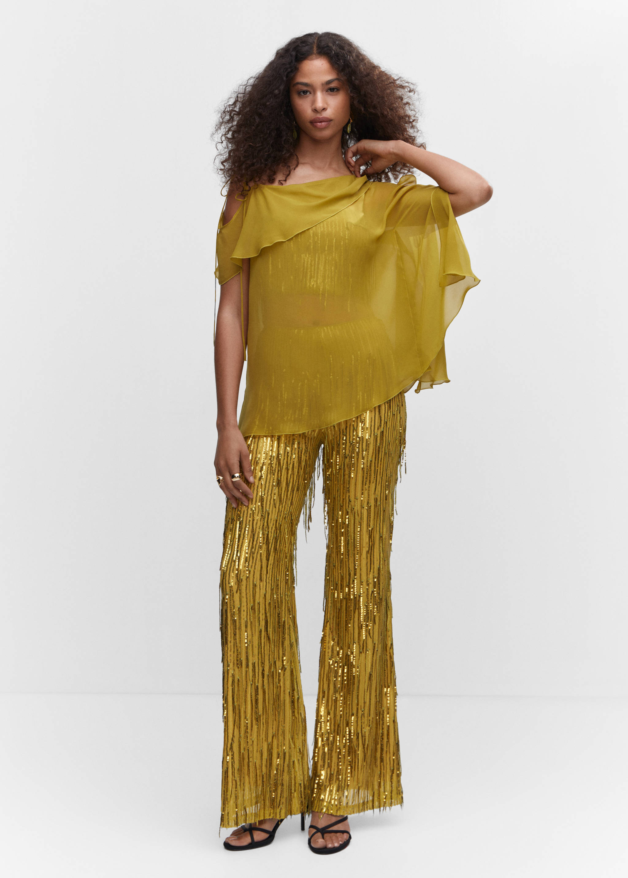 Top mit Metallic-Fransen - Allgemeine Ansicht