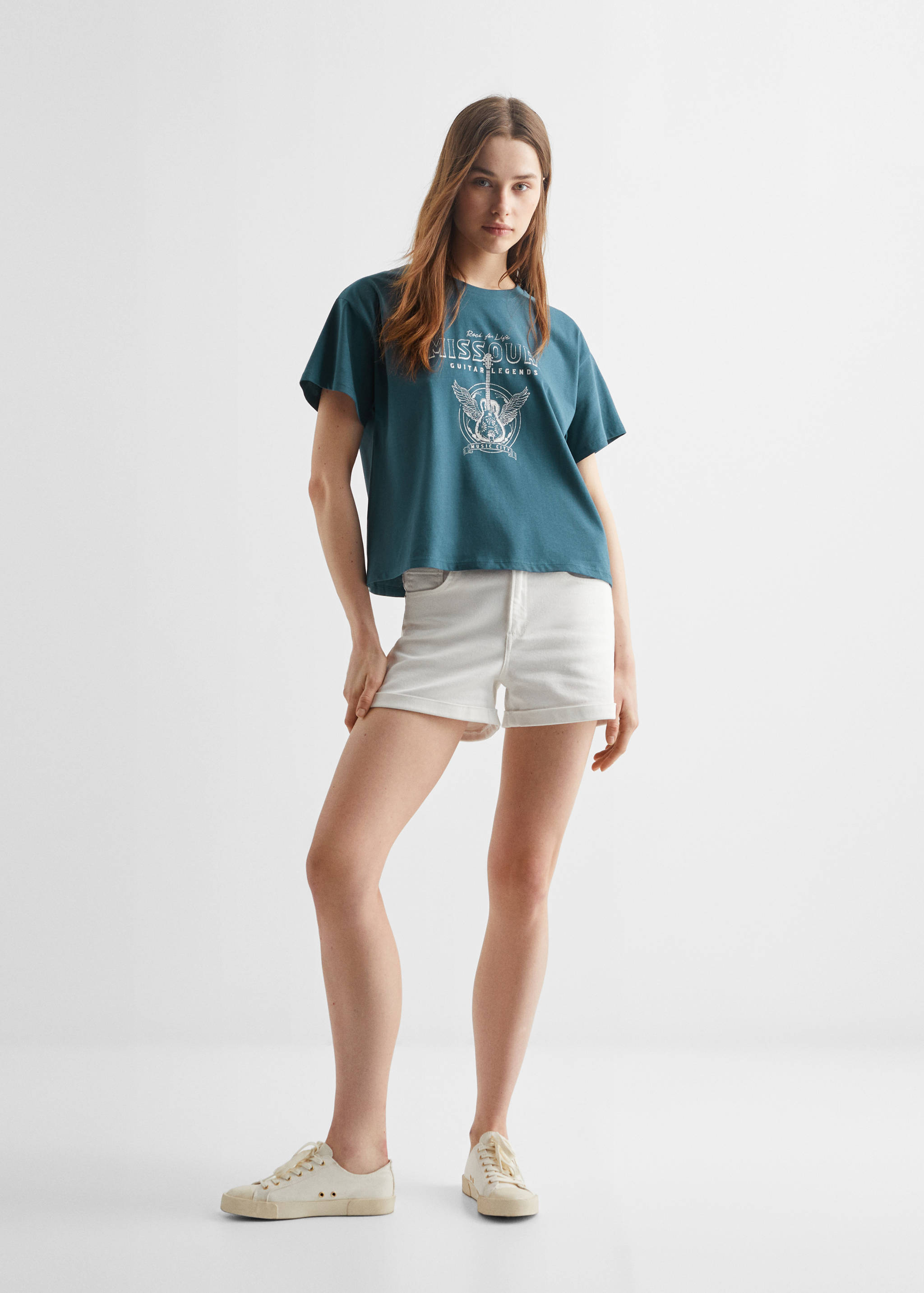 Printed cotton-blend T-shirt - General plane