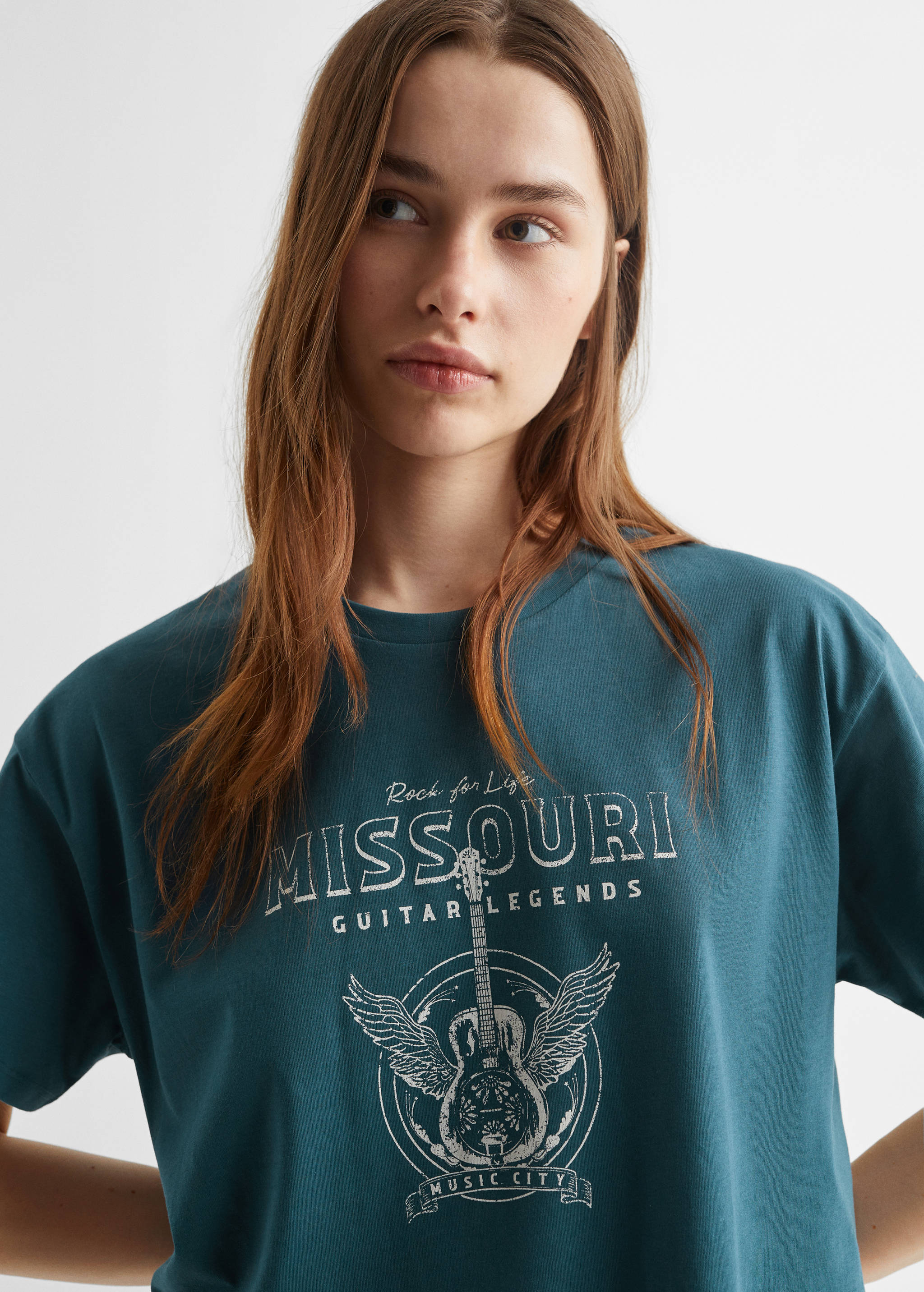 Printed cotton-blend T-shirt - Details of the article 1