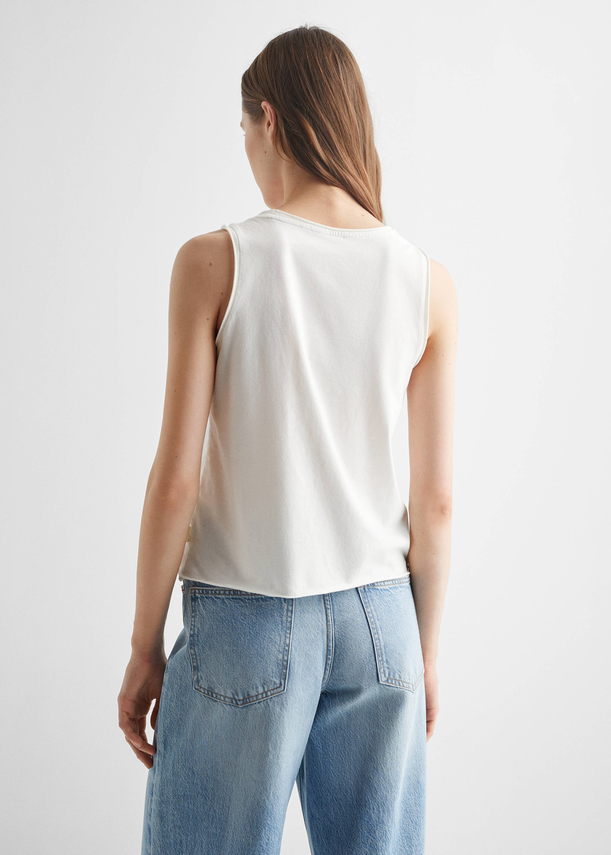 Strap cotton T-shirt - Reverse of the article