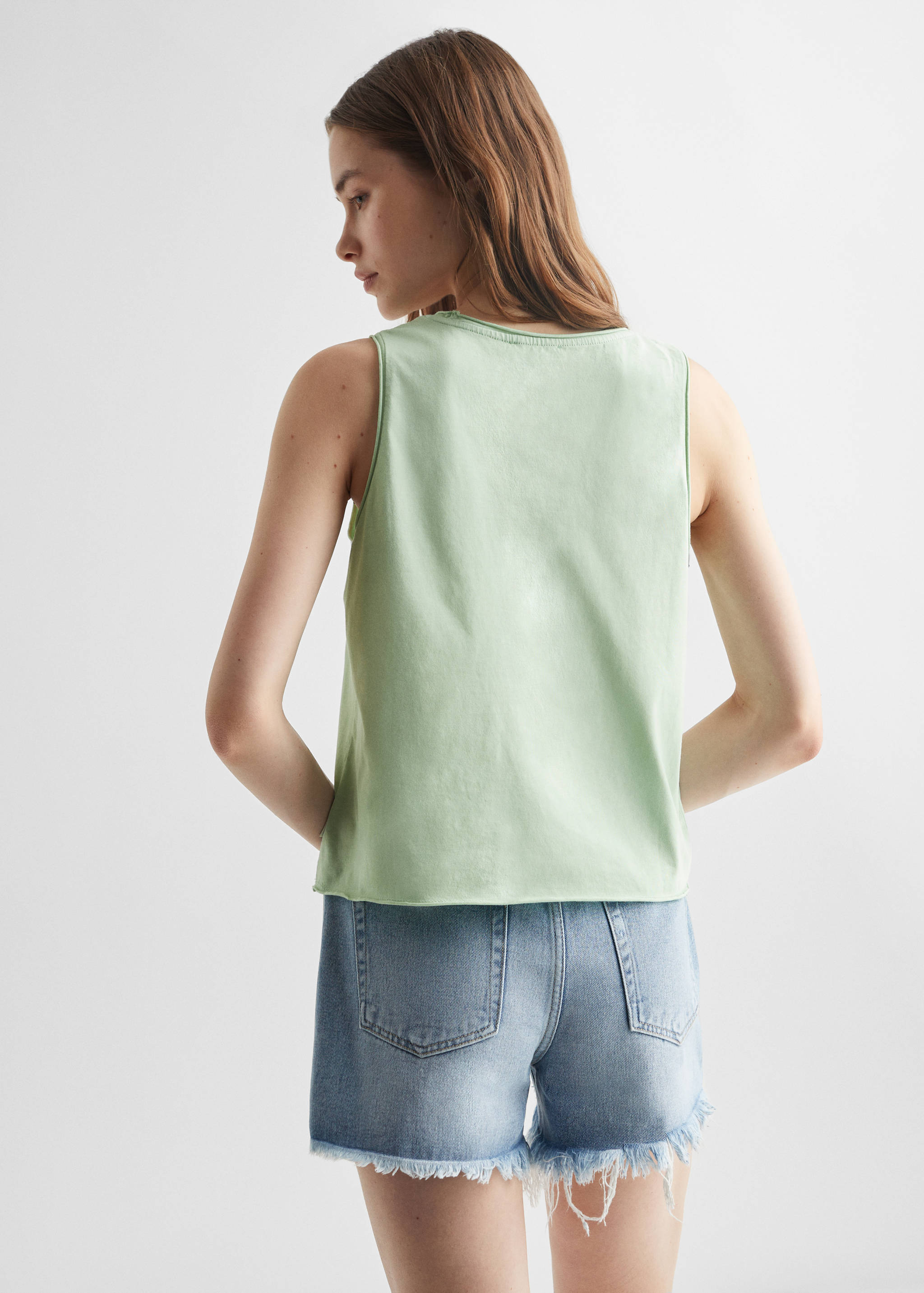 Strap cotton T-shirt - Reverse of the article
