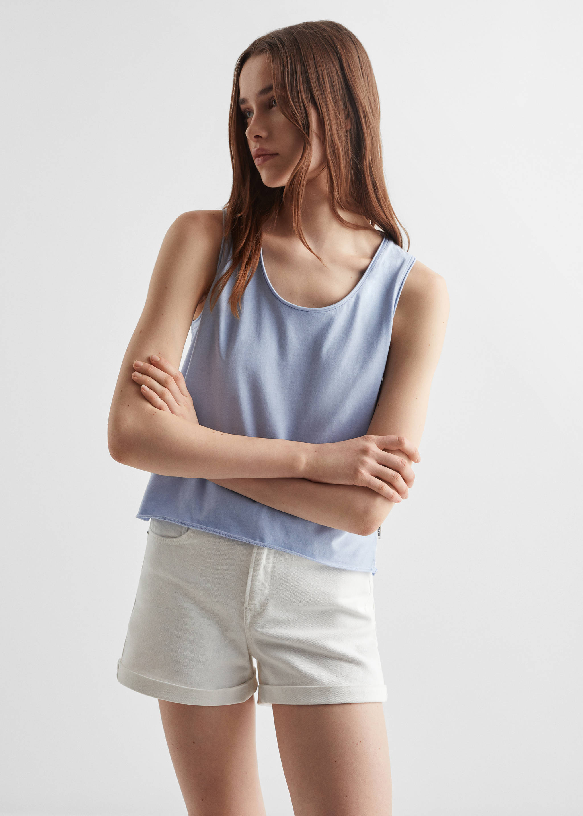 Strap cotton T-shirt - Medium plane