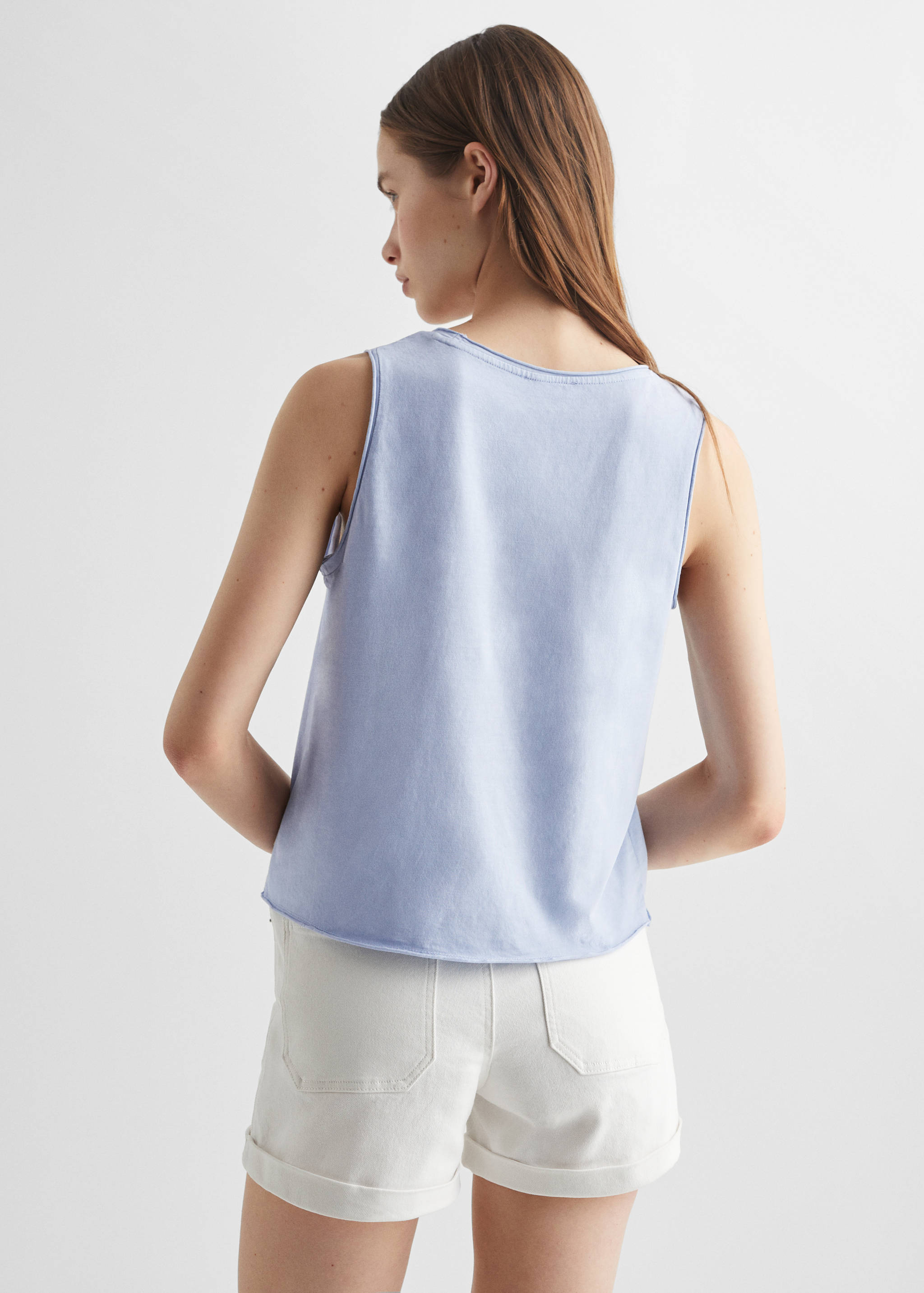 Strap cotton T-shirt - Reverse of the article