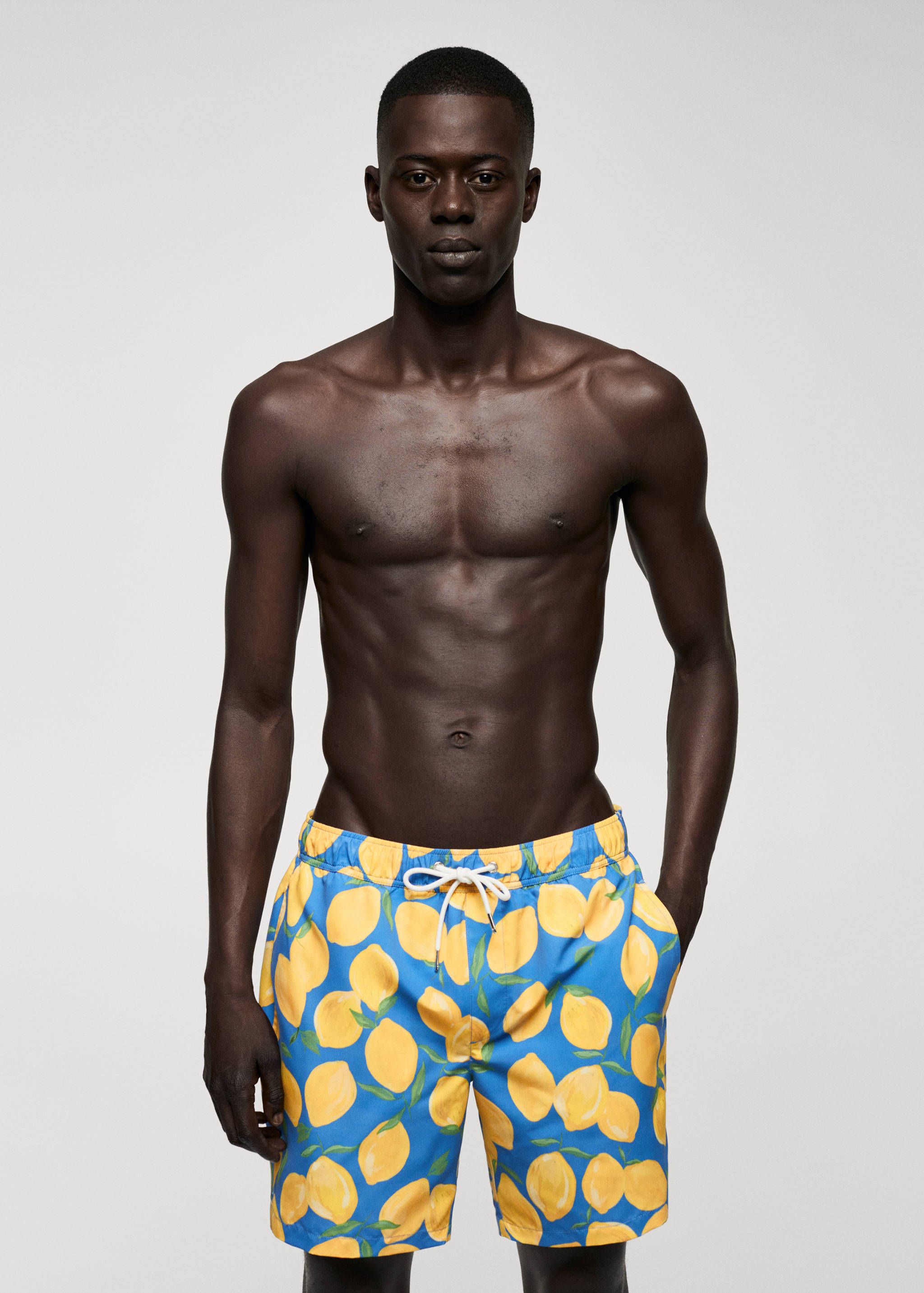 Lemon-print swimming trunks - Medium plane