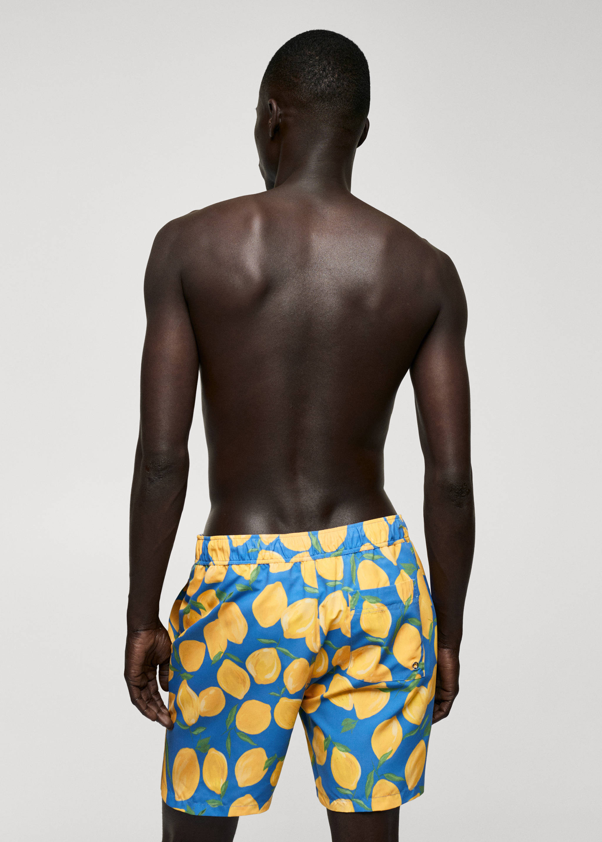 Lemon-print swimming trunks - Reverse of the article