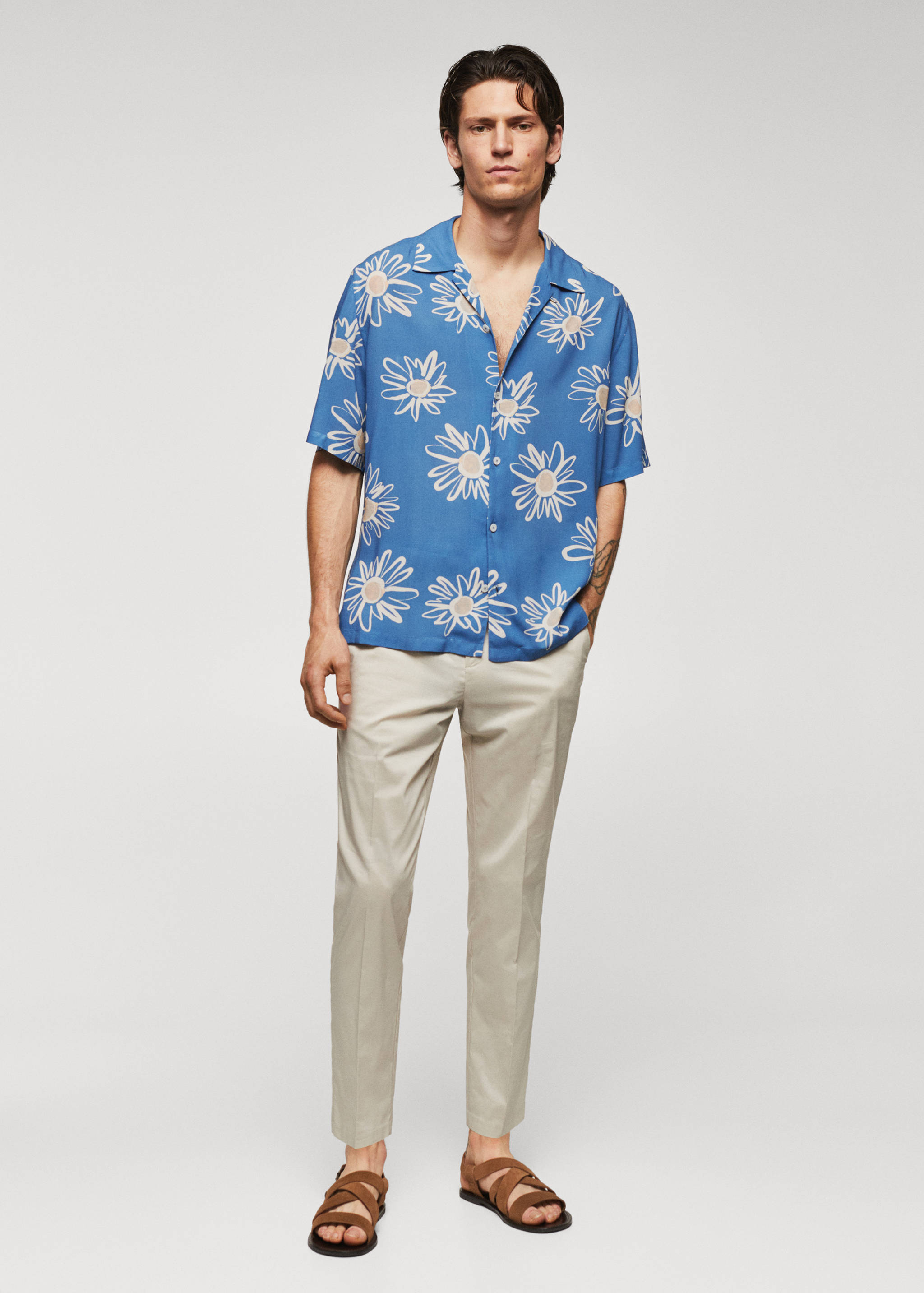 Camisa coll bowling estampat flor - Pla general