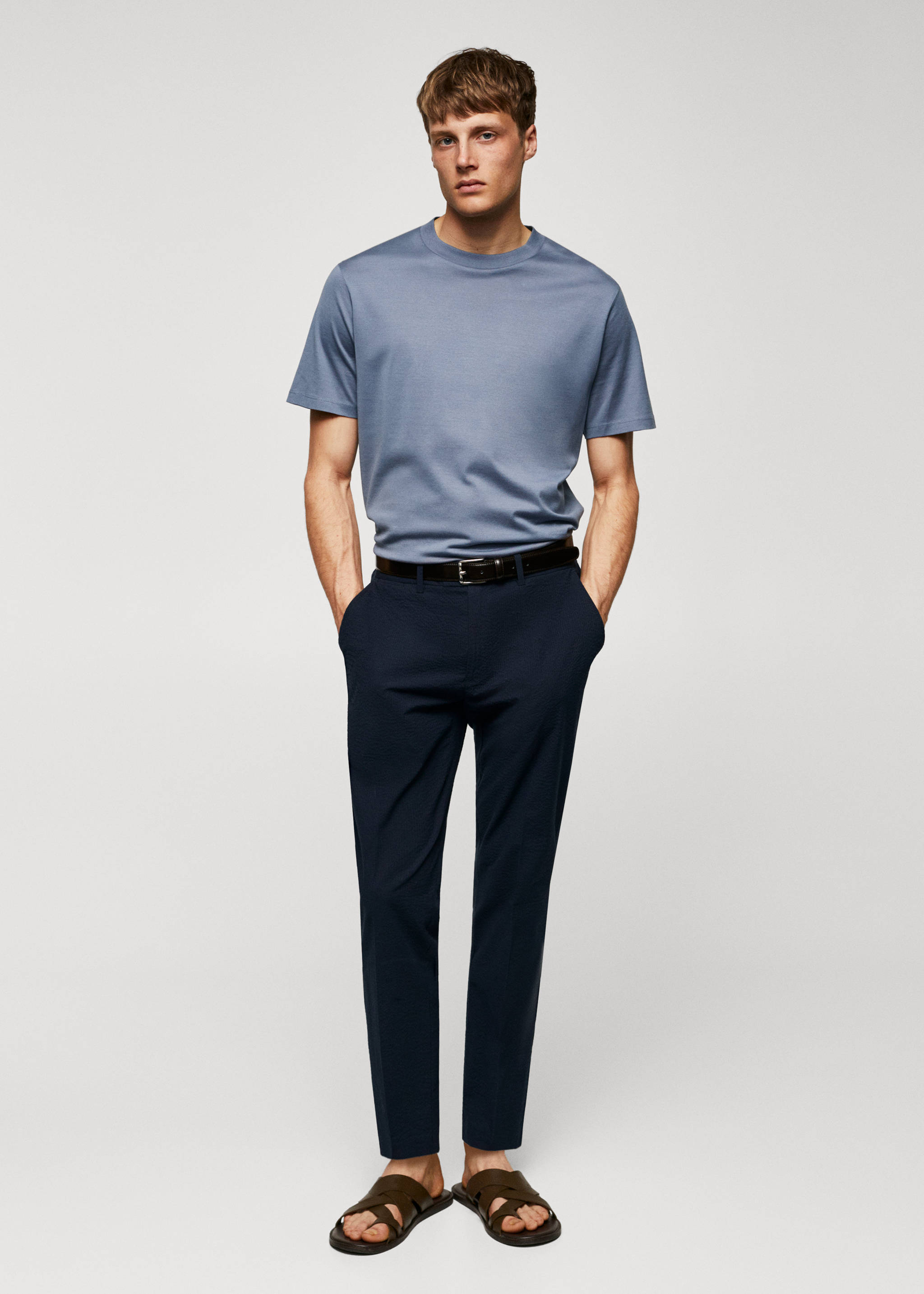 Mercerizované tričko regular fit - Celkový náhled