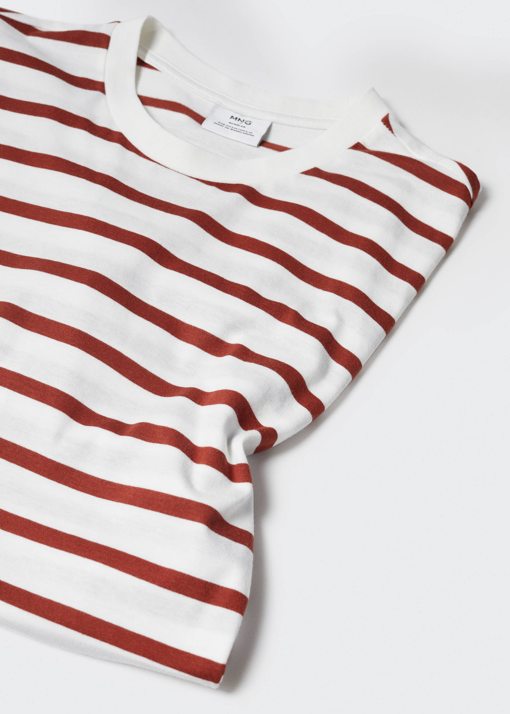 Striped modal cotton knitted t-shirt - Details of the article 8