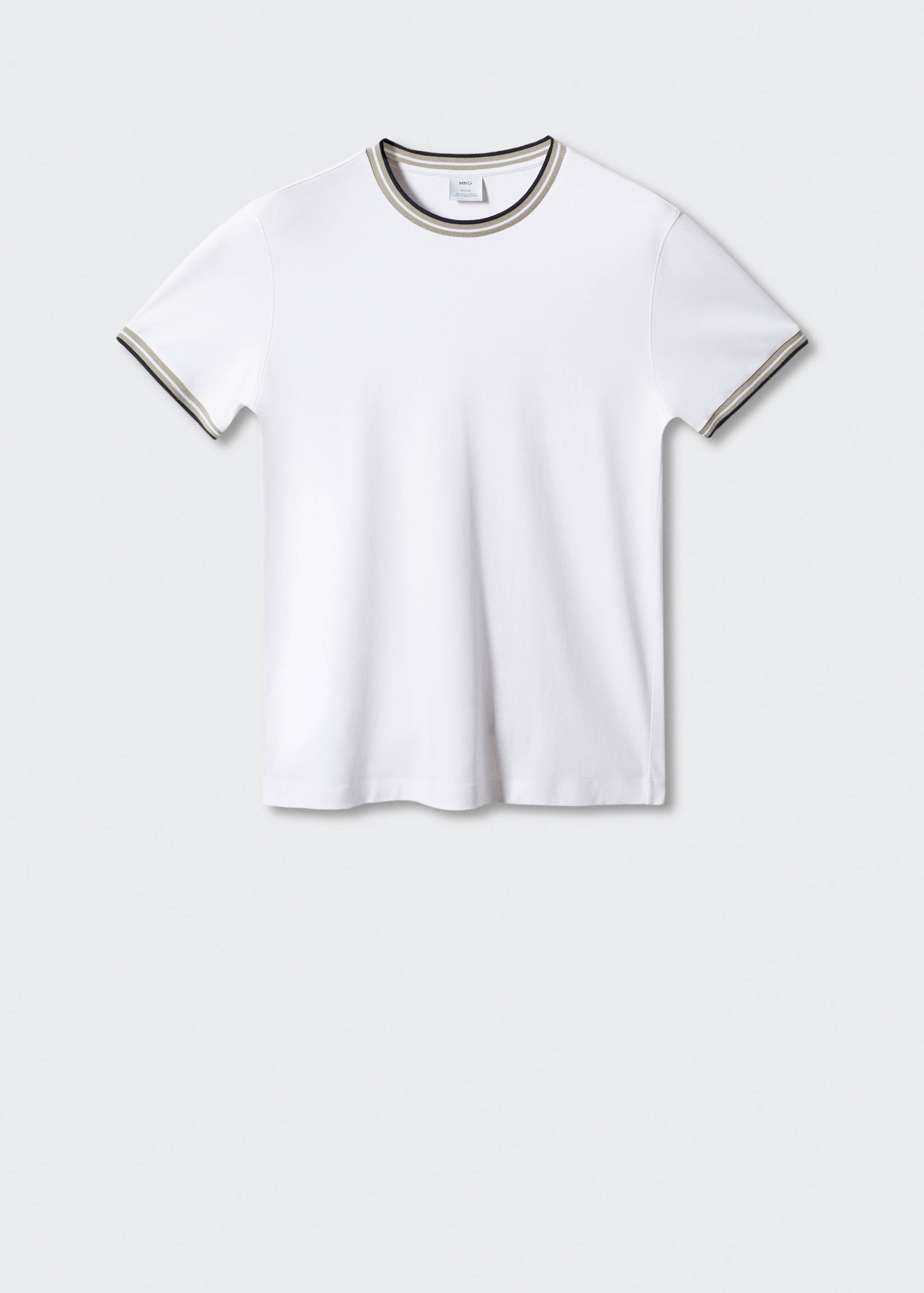 100% cotton t-shirt with contrast piping - Article without model