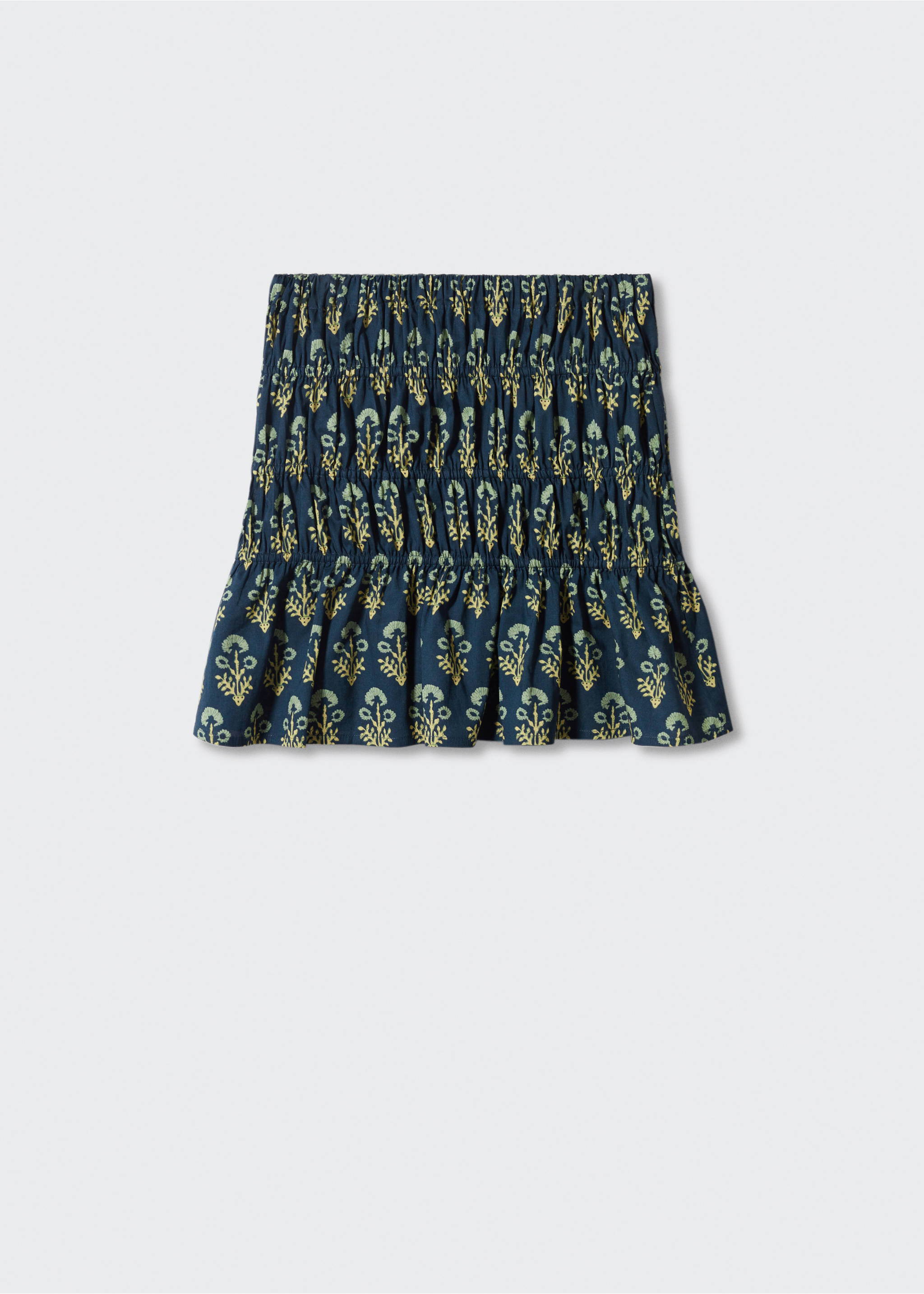 Gathered skirt with ruffle - Article without model, Pastel Green. Ref: 57040808-00.