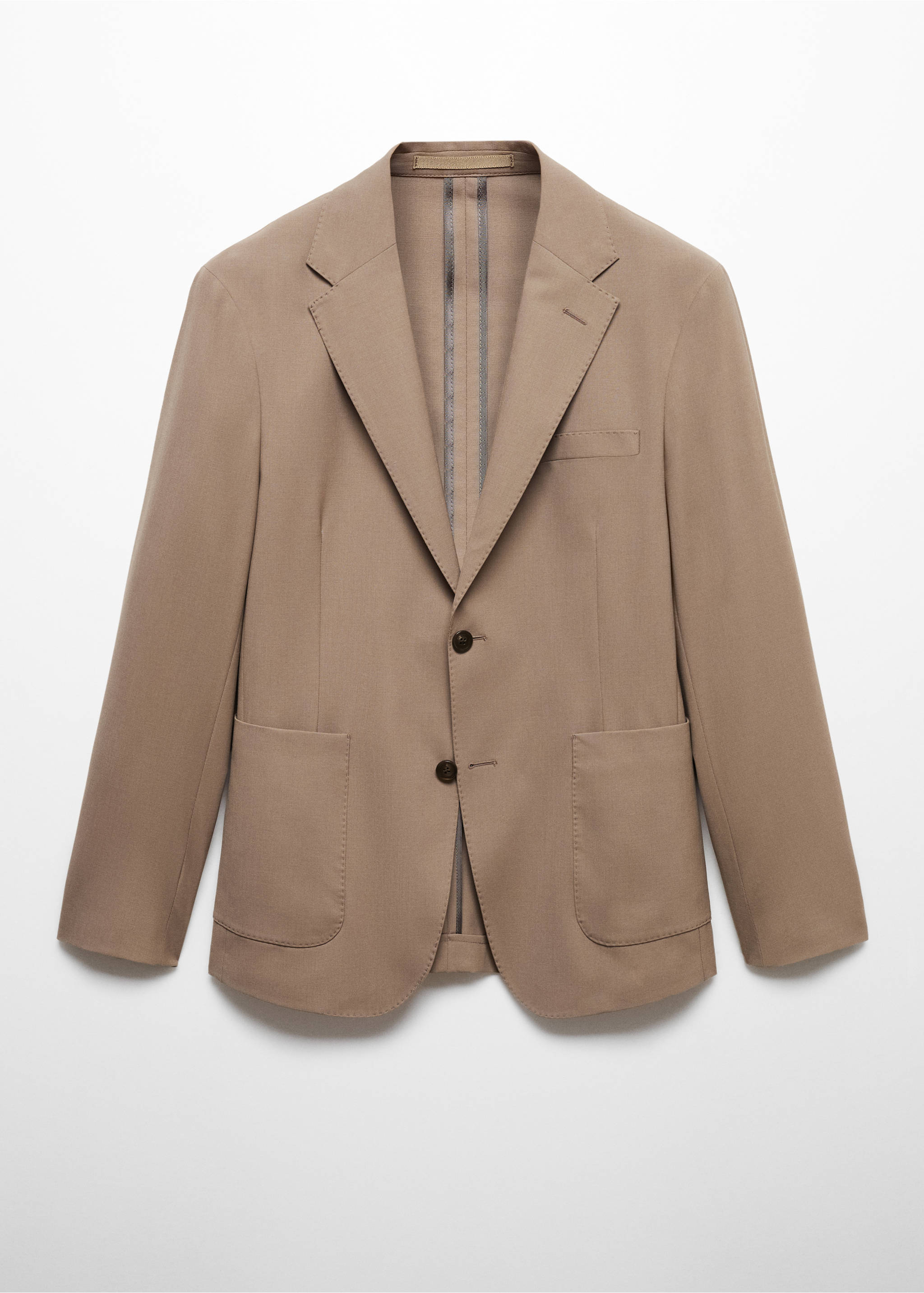 Slim Fit-Sakko aus Schurwolle - Artikel ohne Model, Beige. Ref: 57040928-00.