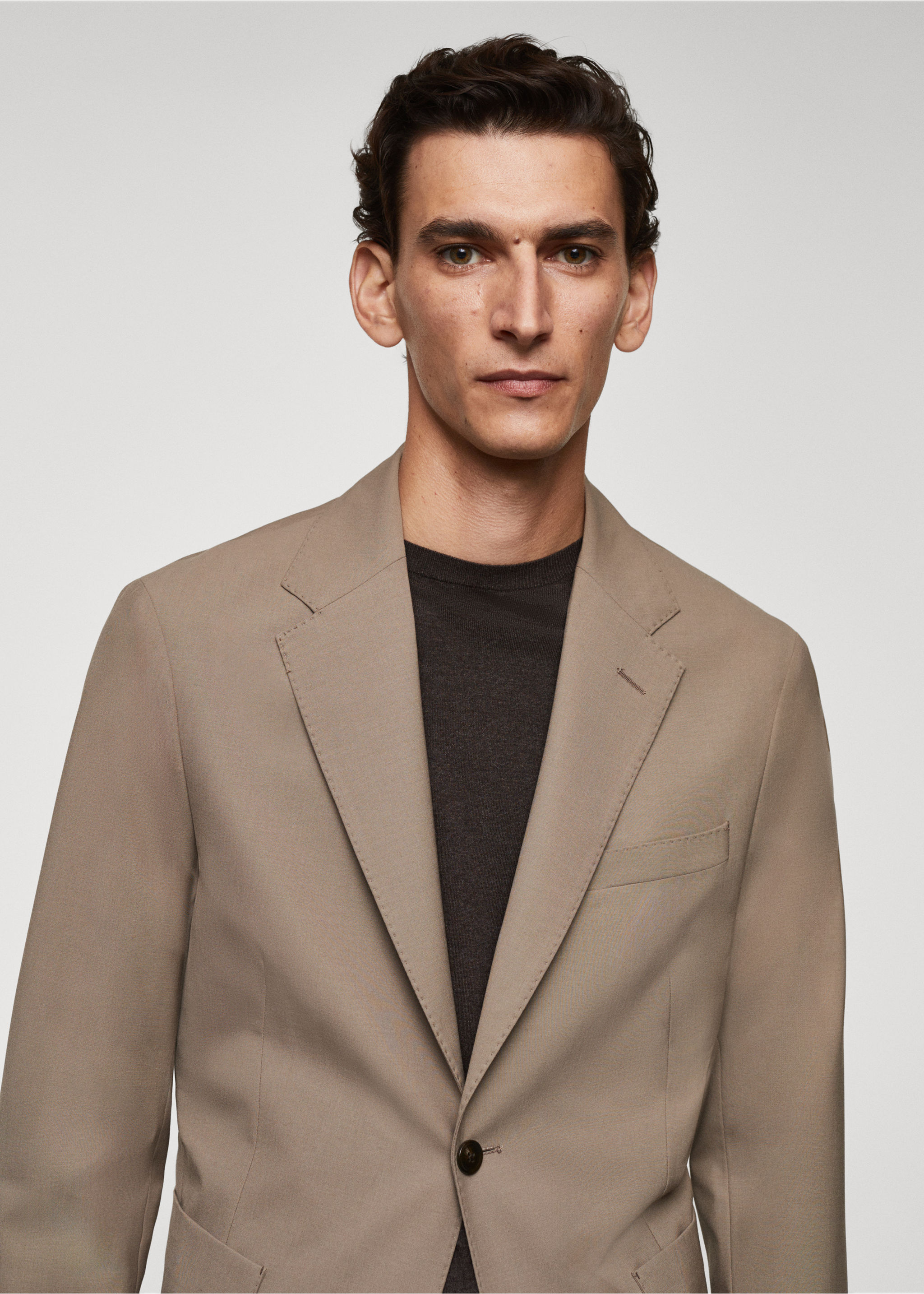 Slim-fit virgin wool jacket - Details of the article 1