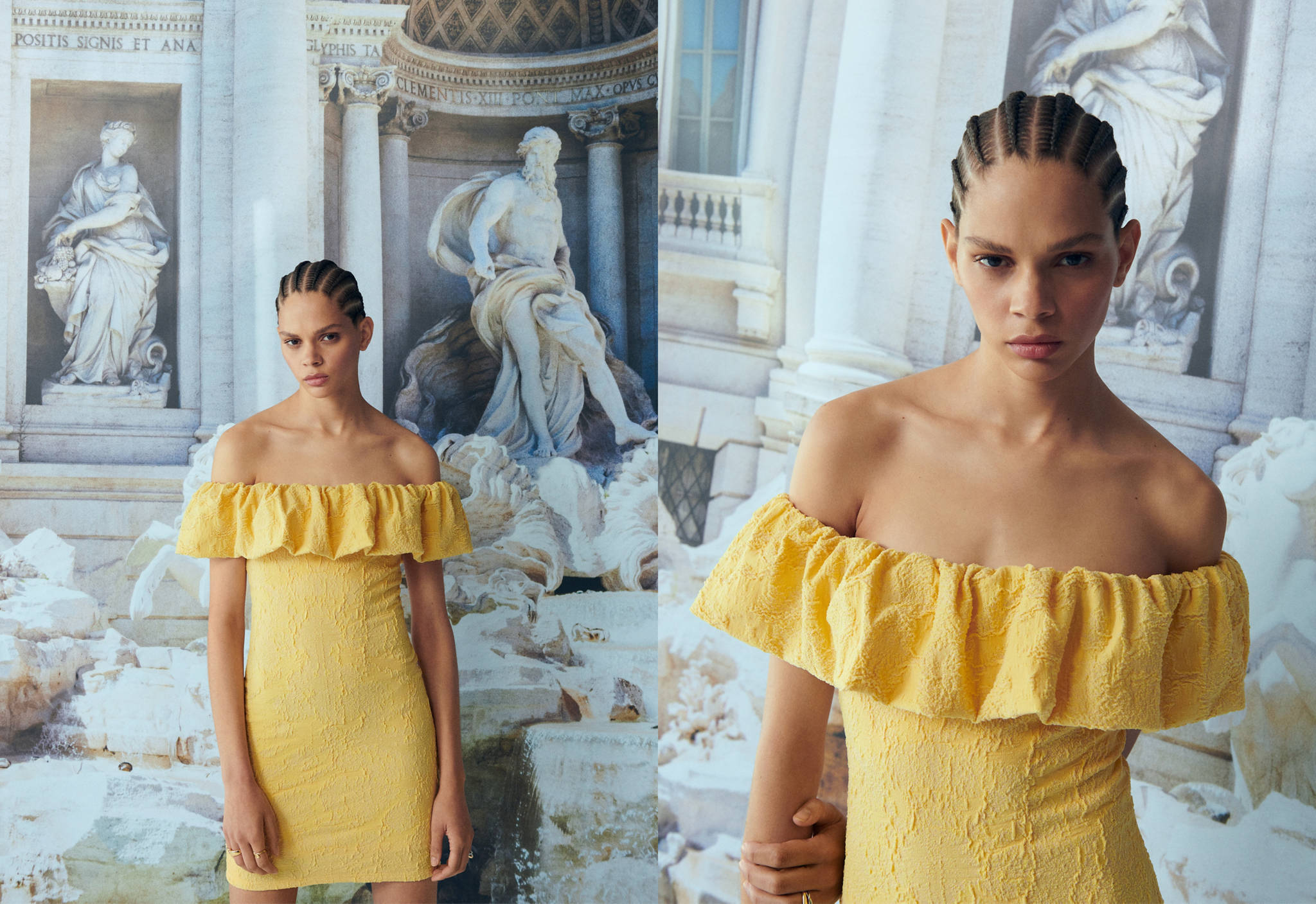 Textured ruffled dress - Panoramic plane