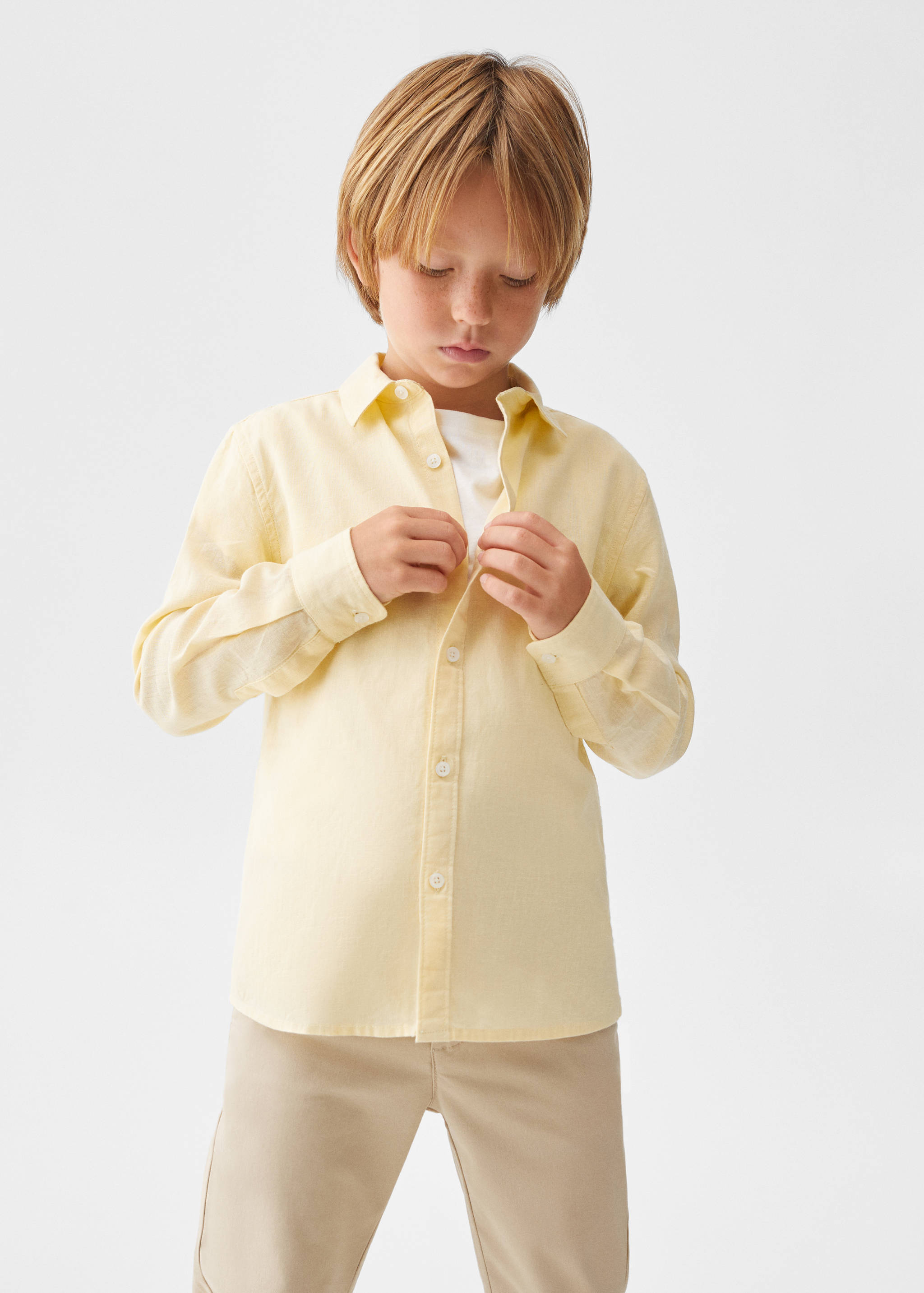 Regular Fit-Leinenhemd - Mittlere Ansicht