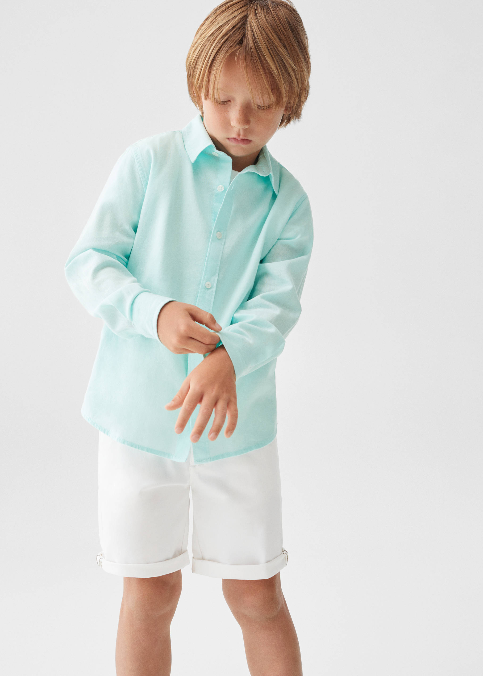 Regular Fit-Leinenhemd - Mittlere Ansicht