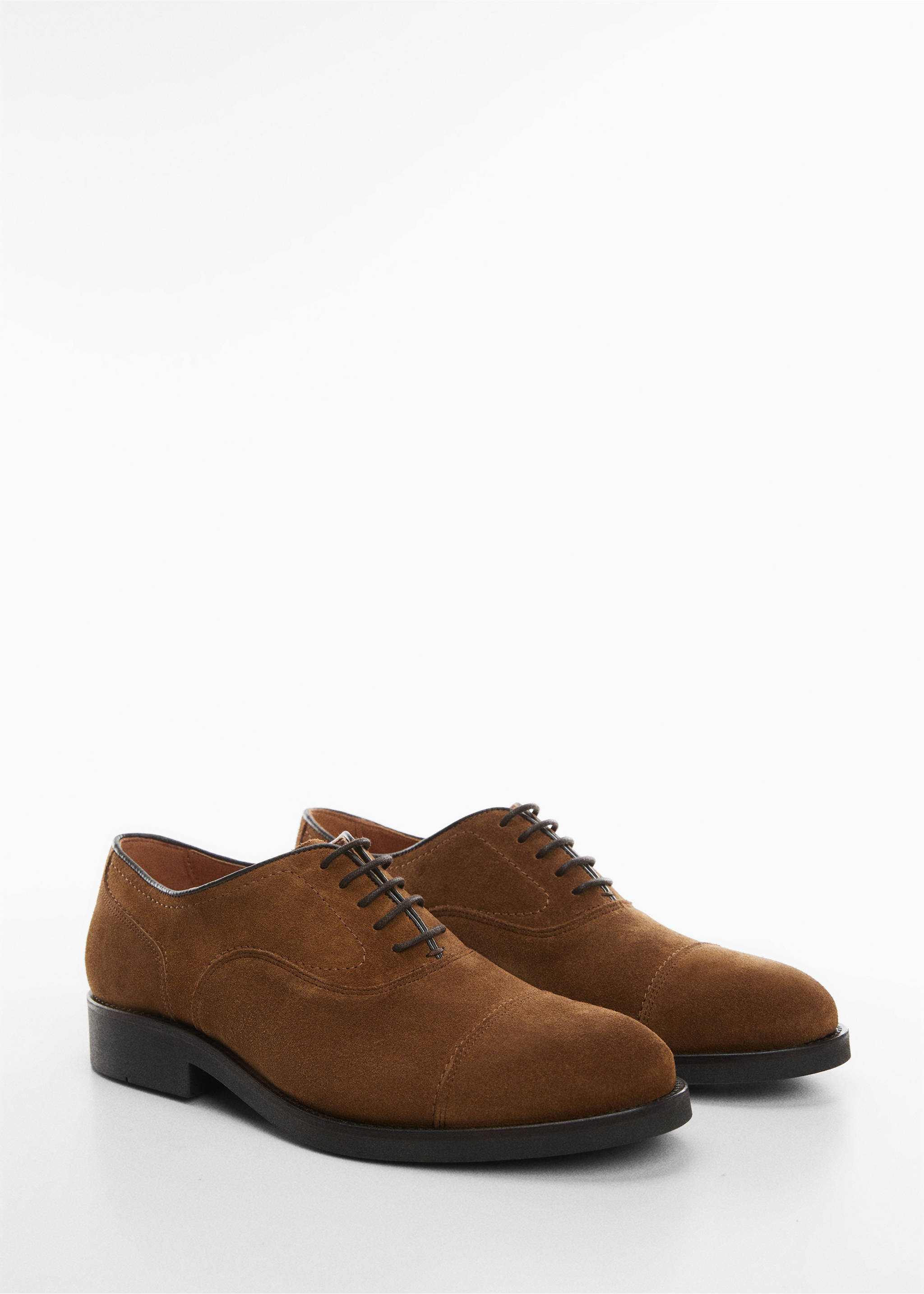 Split leather suit shoes - Medium plane, Tobacco Brown. Ref: 57041503-00.