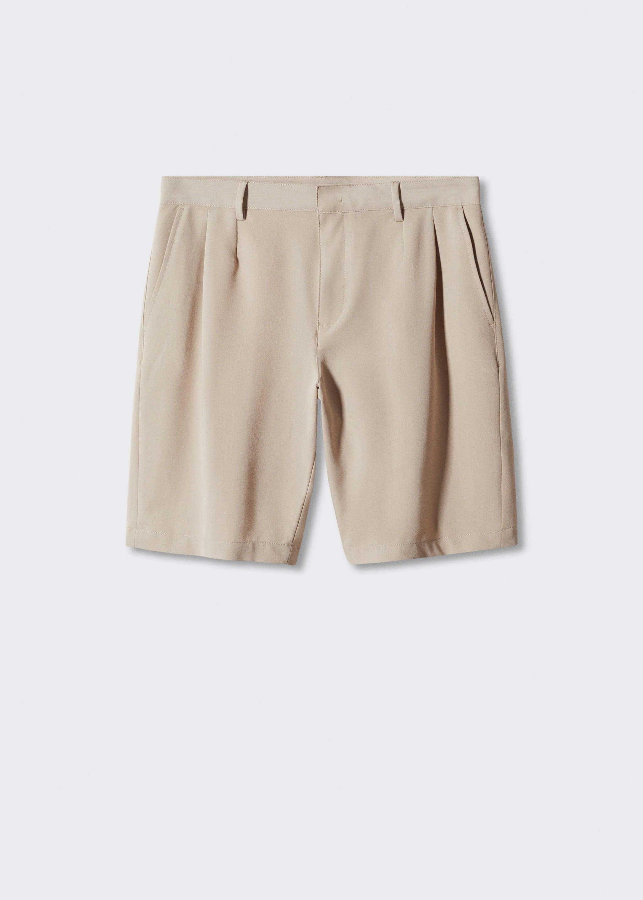 Cotton pleated Bermuda shorts - Article without model