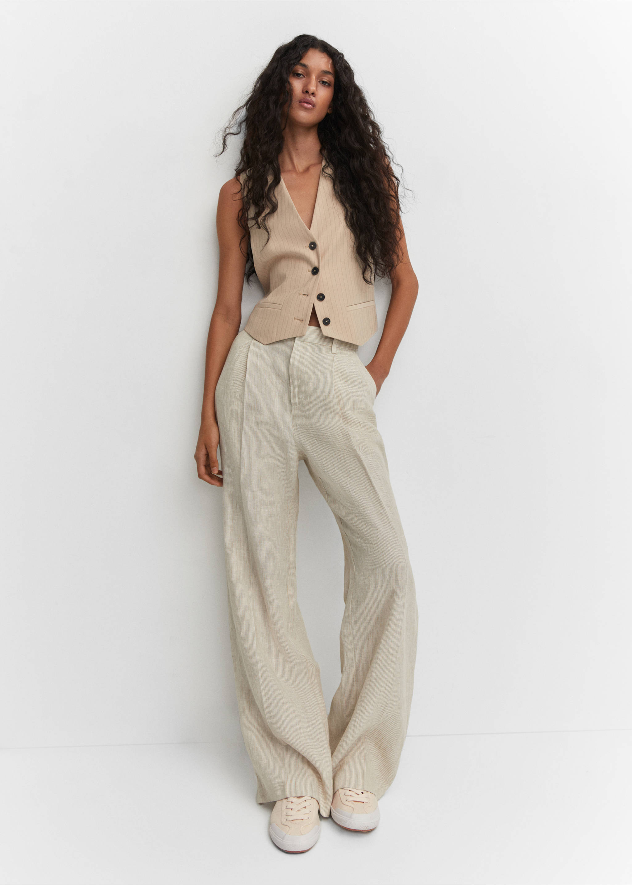 Decorative seam sneakers - General plane, Beige. Ref: 57042508-00.