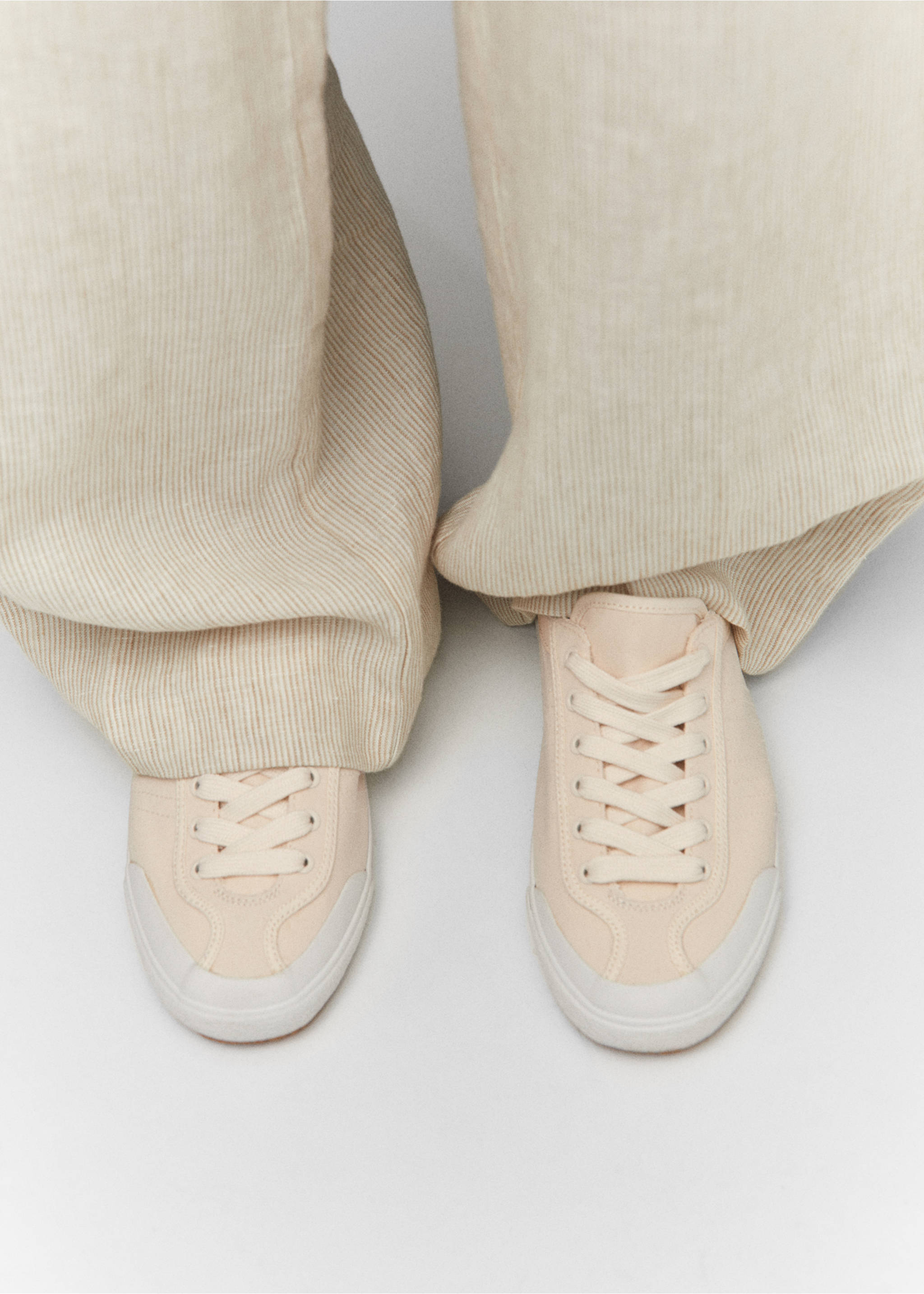 Decorative seam sneakers - Details of the article 9, Beige. Ref: 57042508-00.