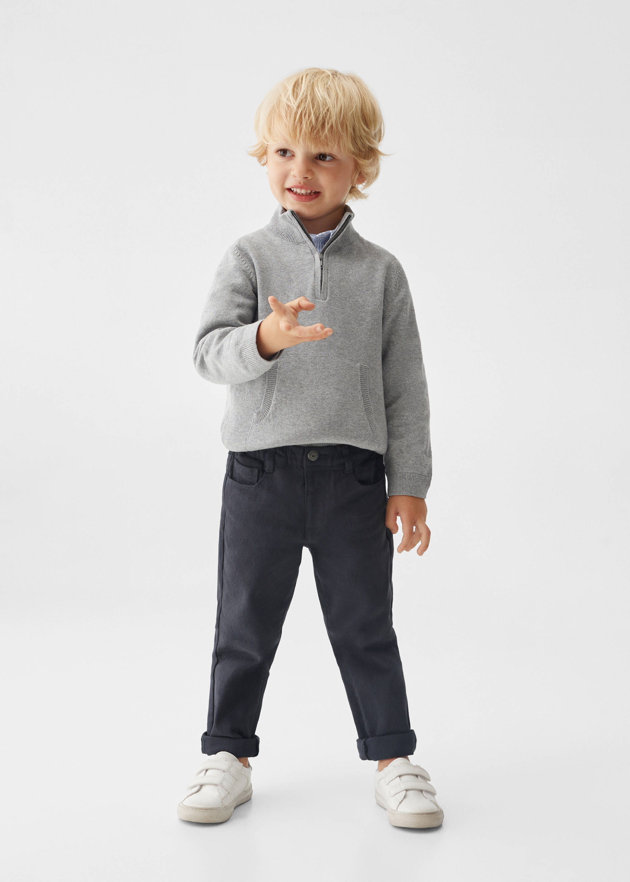 Stretch cotton-blend trousers - General plane