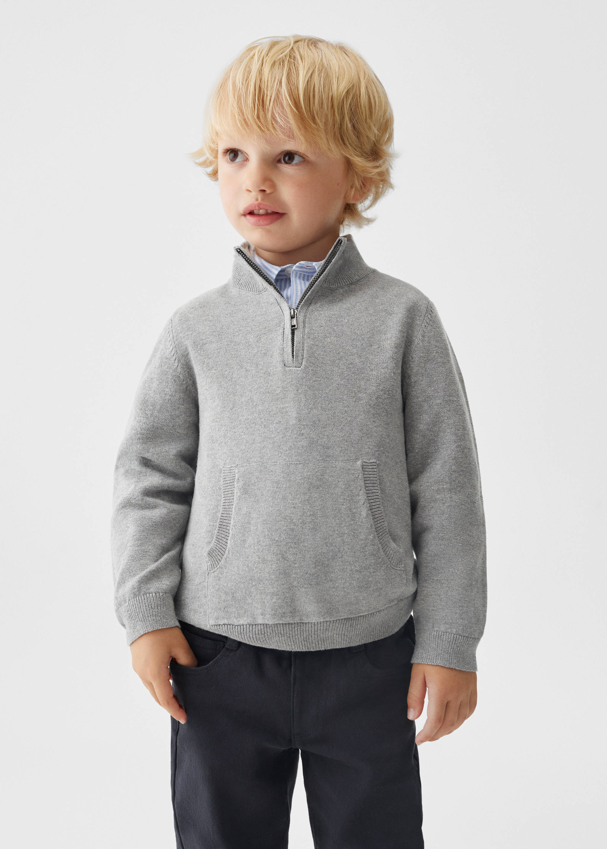 Stretch cotton-blend trousers - Medium plane