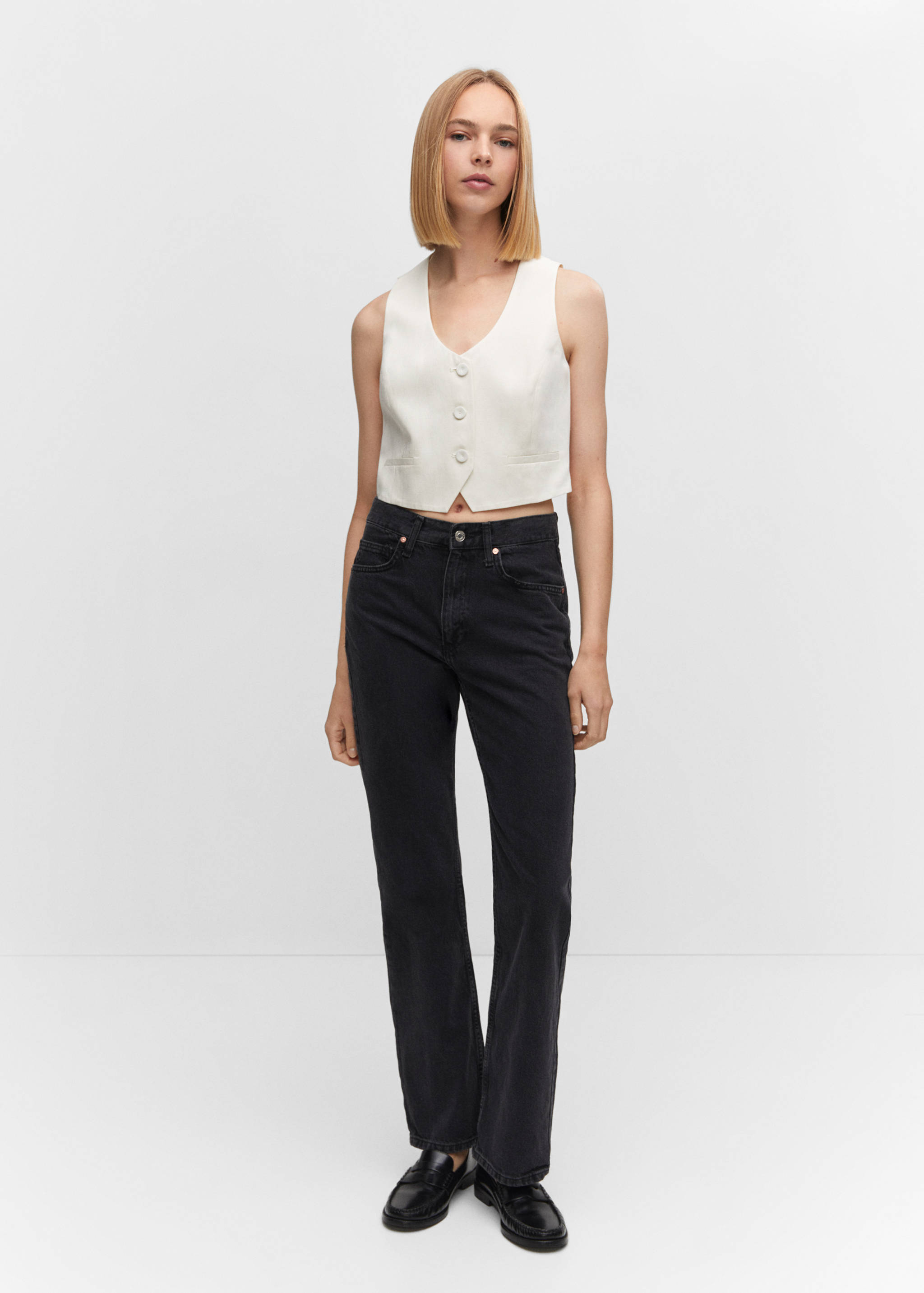 Fitted vest with buttons - General plane