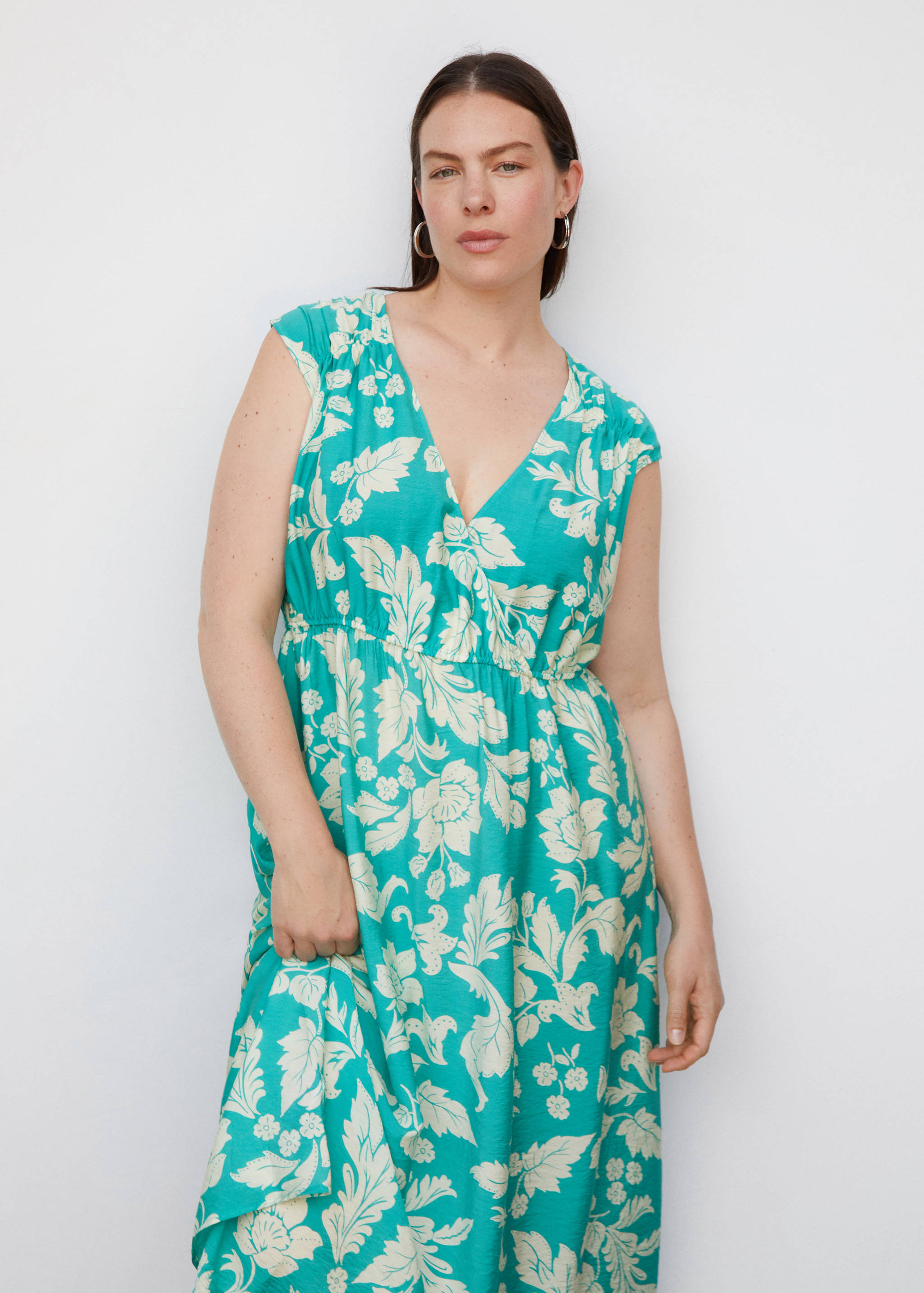 Floral wrap neckline dress - Details of the article 5