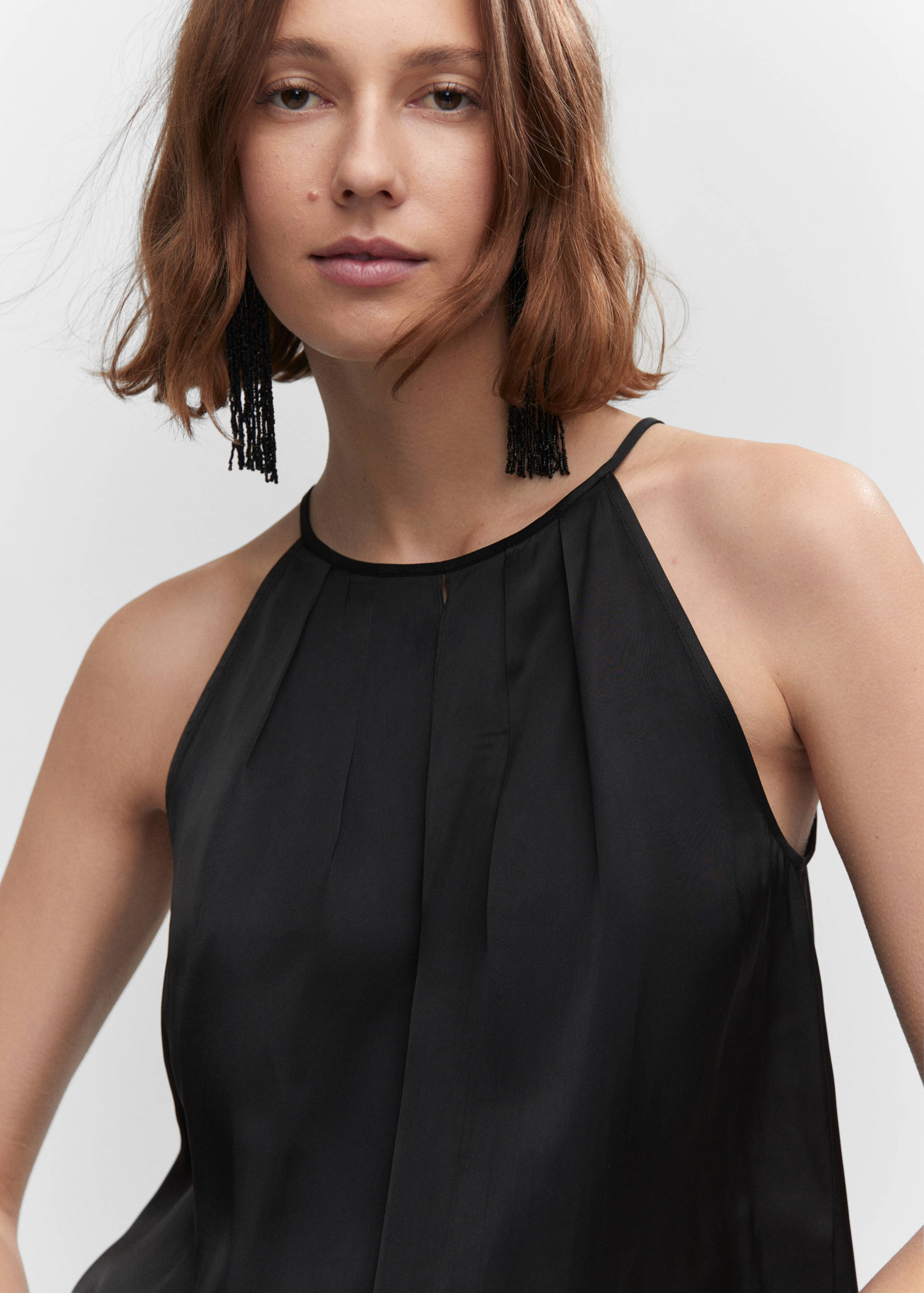 Top satinado cuello halter - Detalle del artículo 3