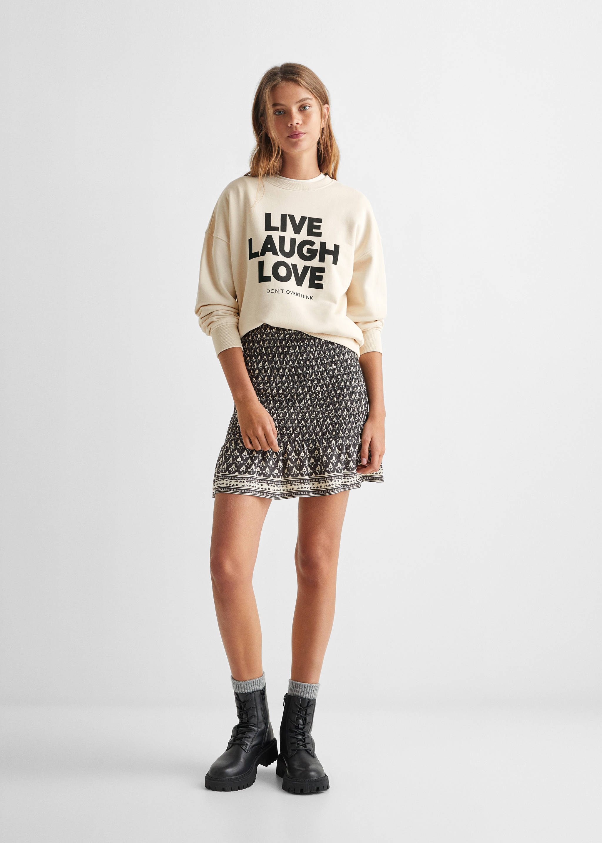 Sweat-shirt coton imprimé - Plan général
