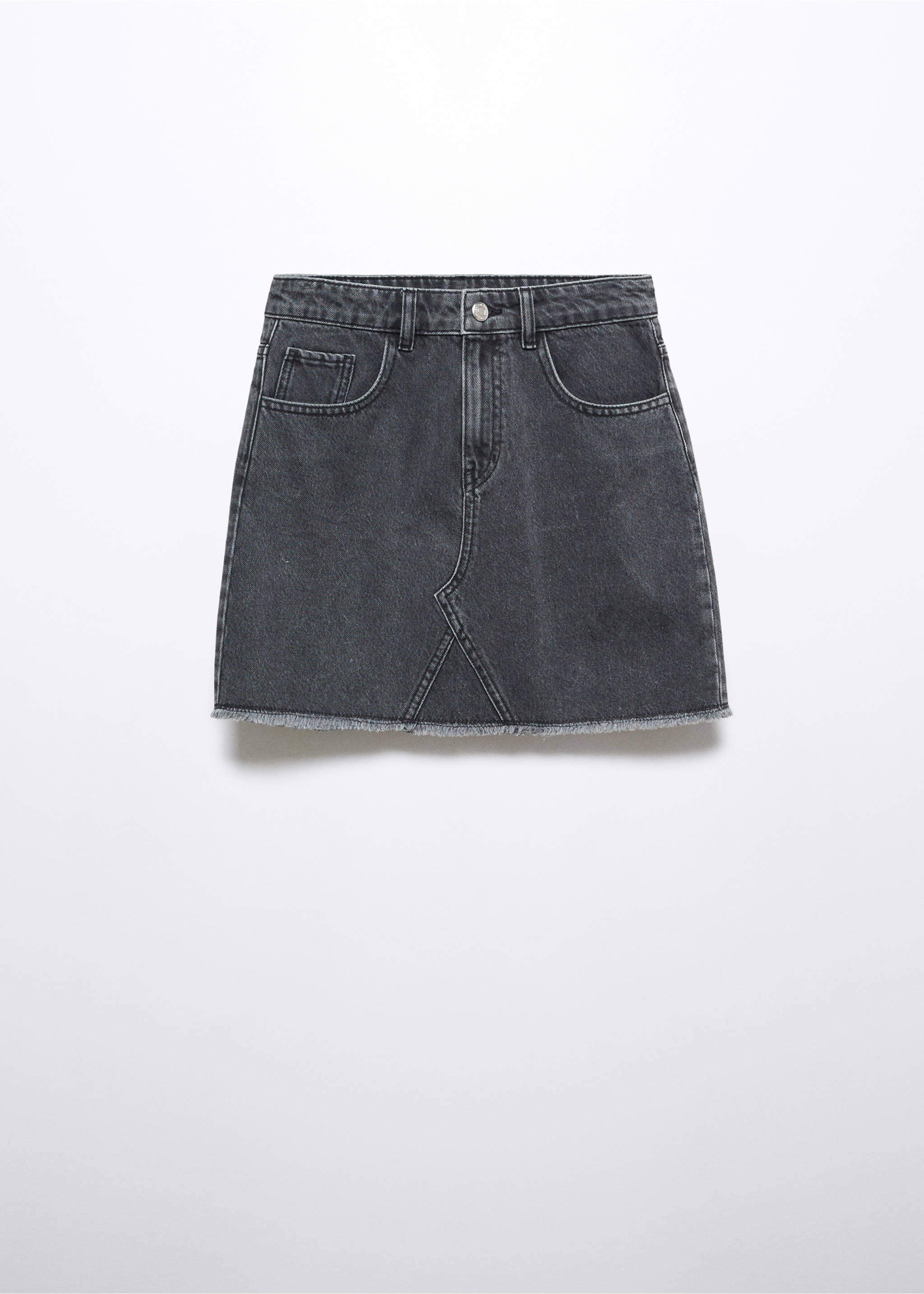 Denim mini-skirt - Article without model, Denim Grey. Ref: 57043258-00.