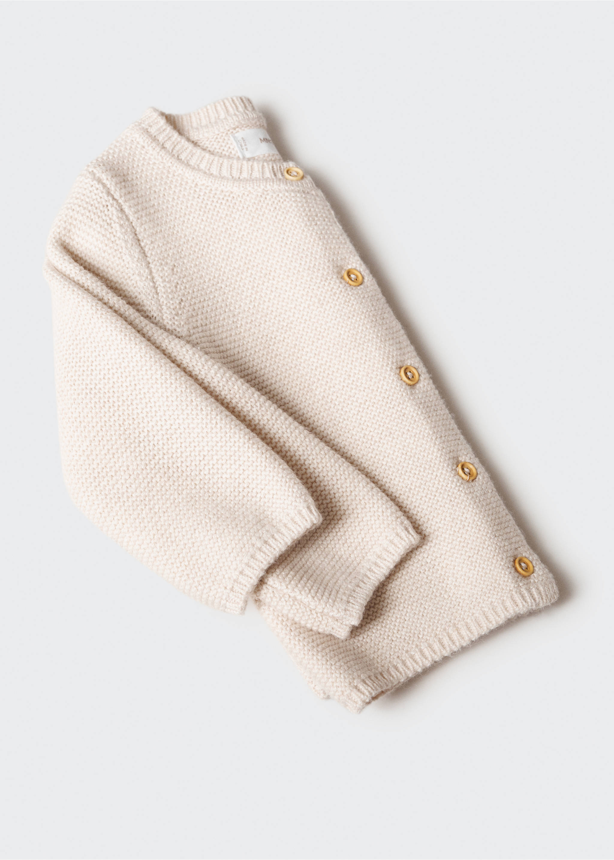 Cotton-blend cardigan - Details of the article 8, Sand. Ref: 57043799-00.