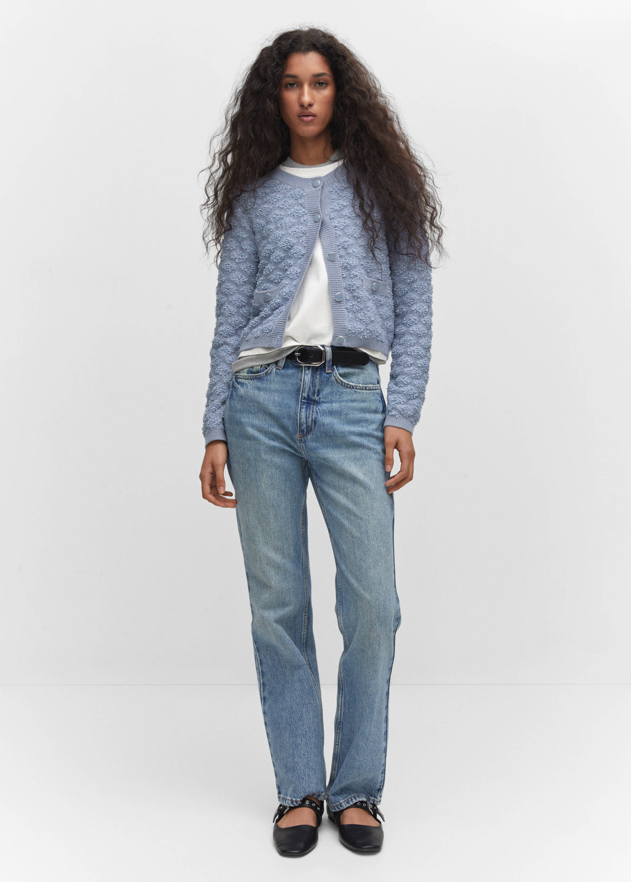 Cárdigan botones textura - Plano general