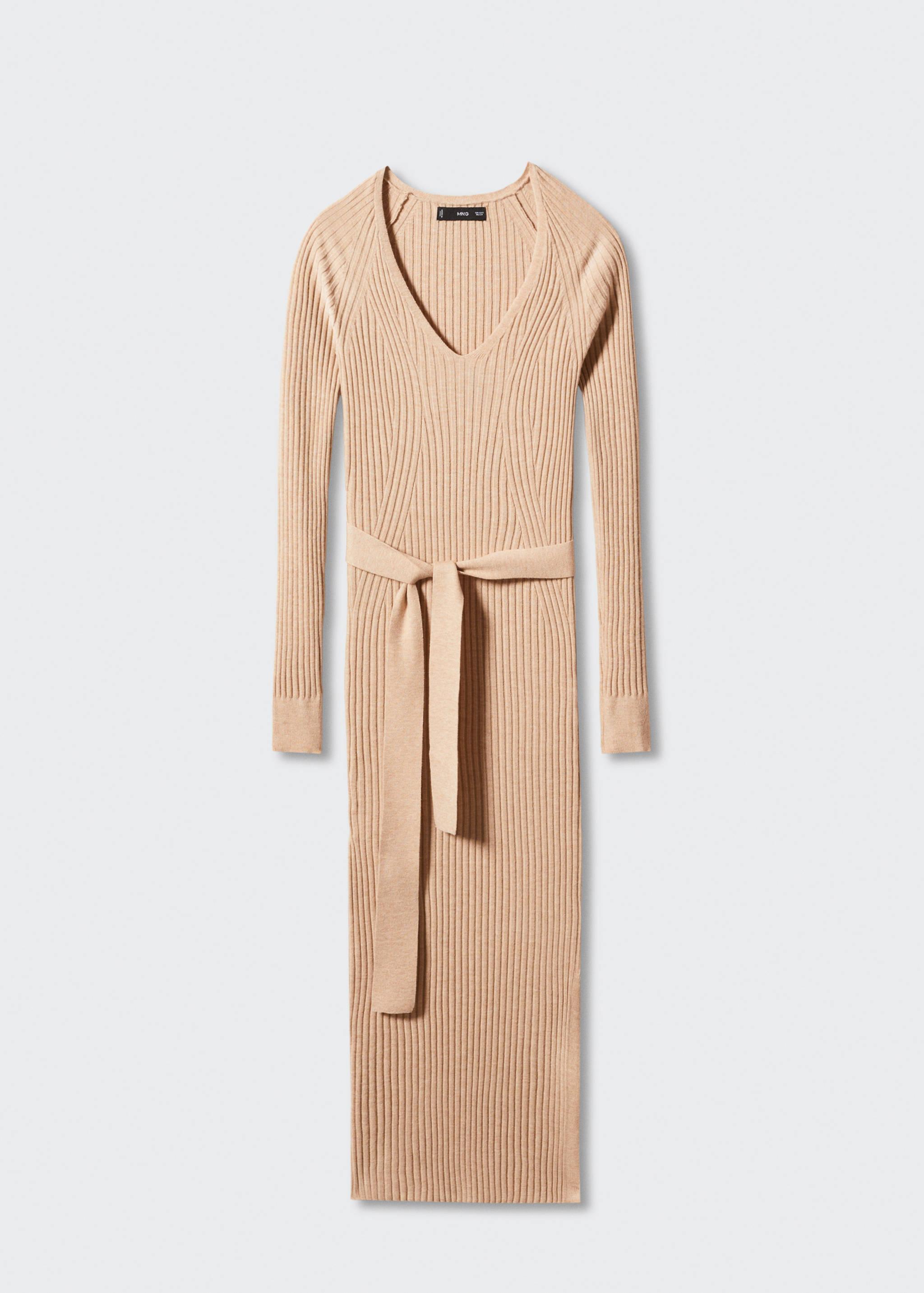Knitted midi-dress with belt - Article without model