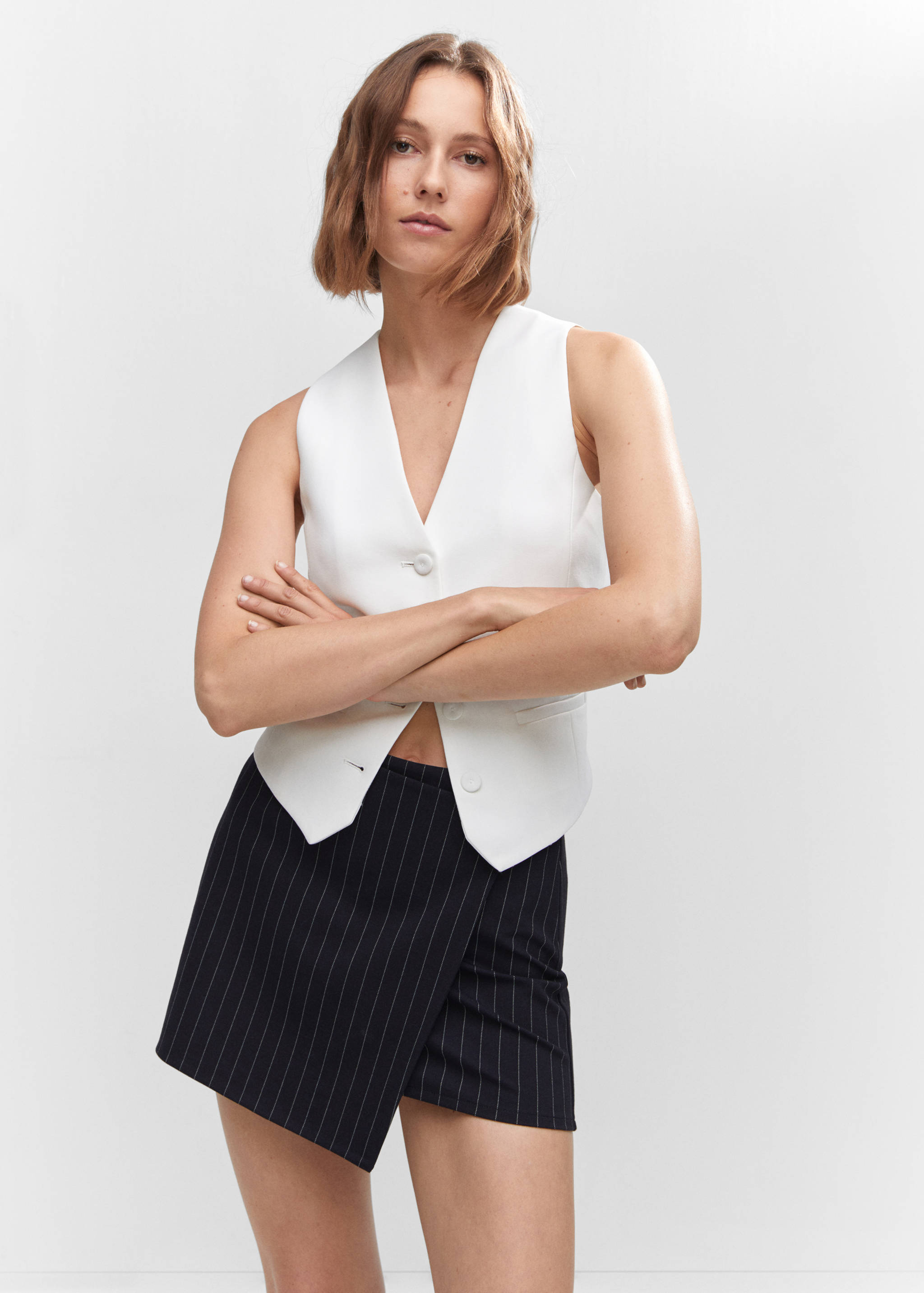 Knitted wrap mini-skirt - Medium plane