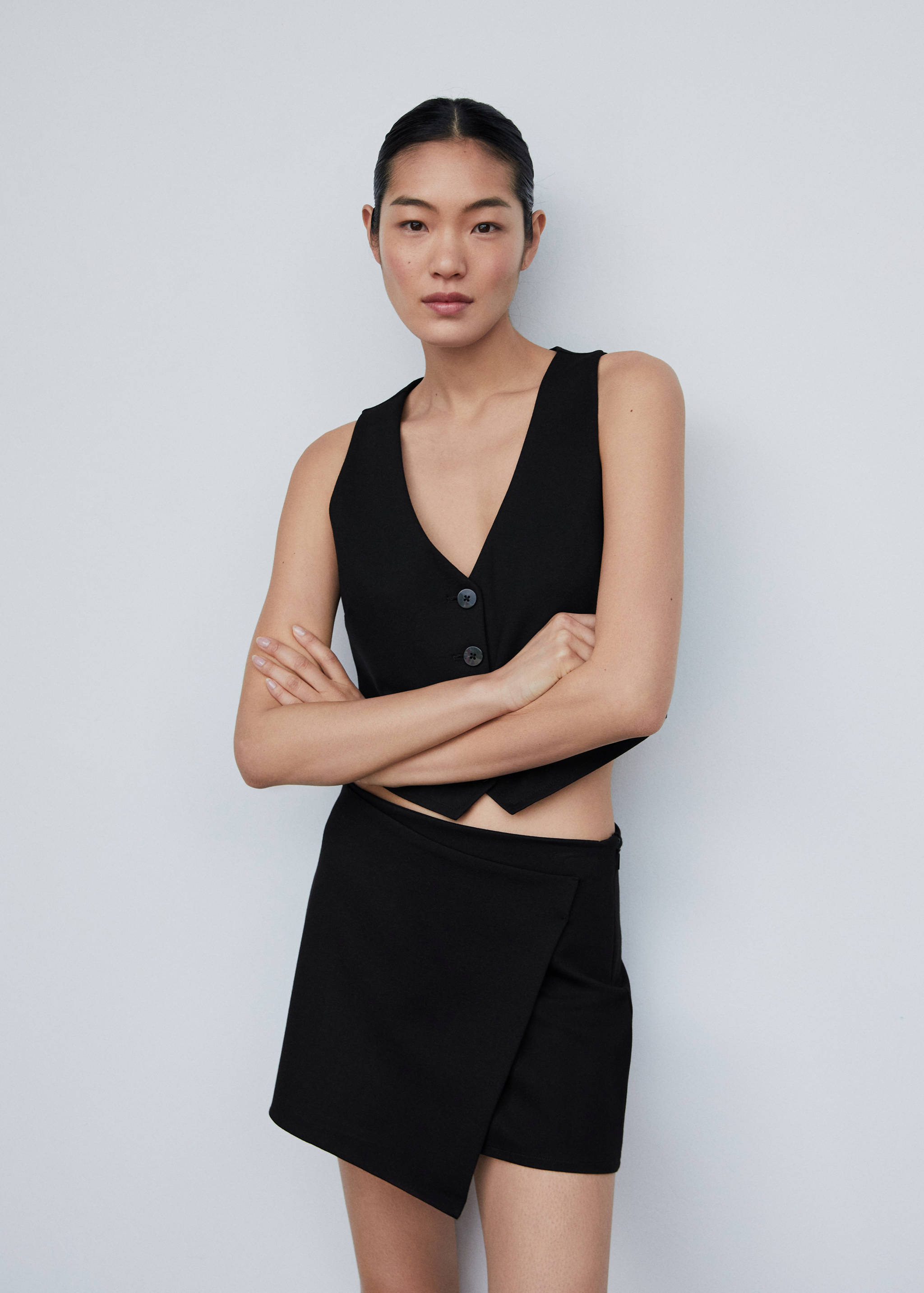 Knitted wrap mini-skirt - Medium plane