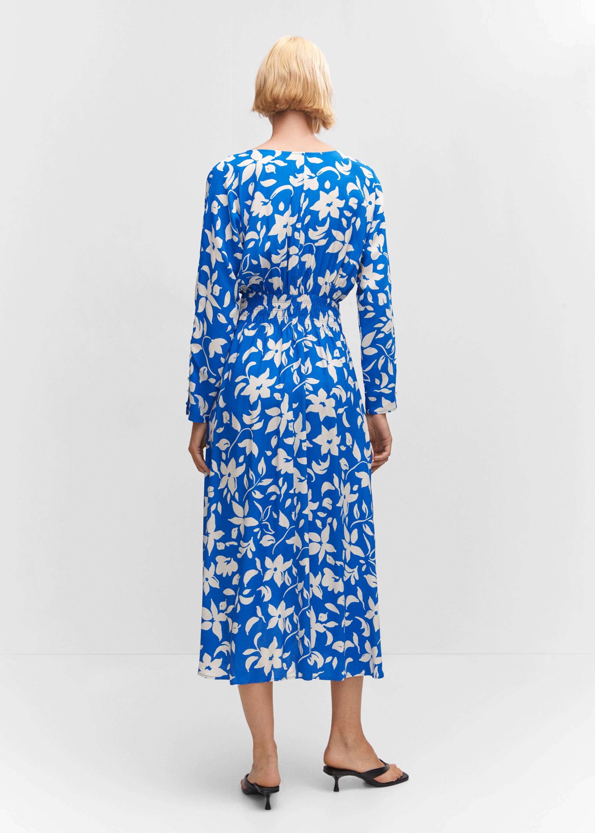 Vestit estampat detall frunzit - Revers de l'article