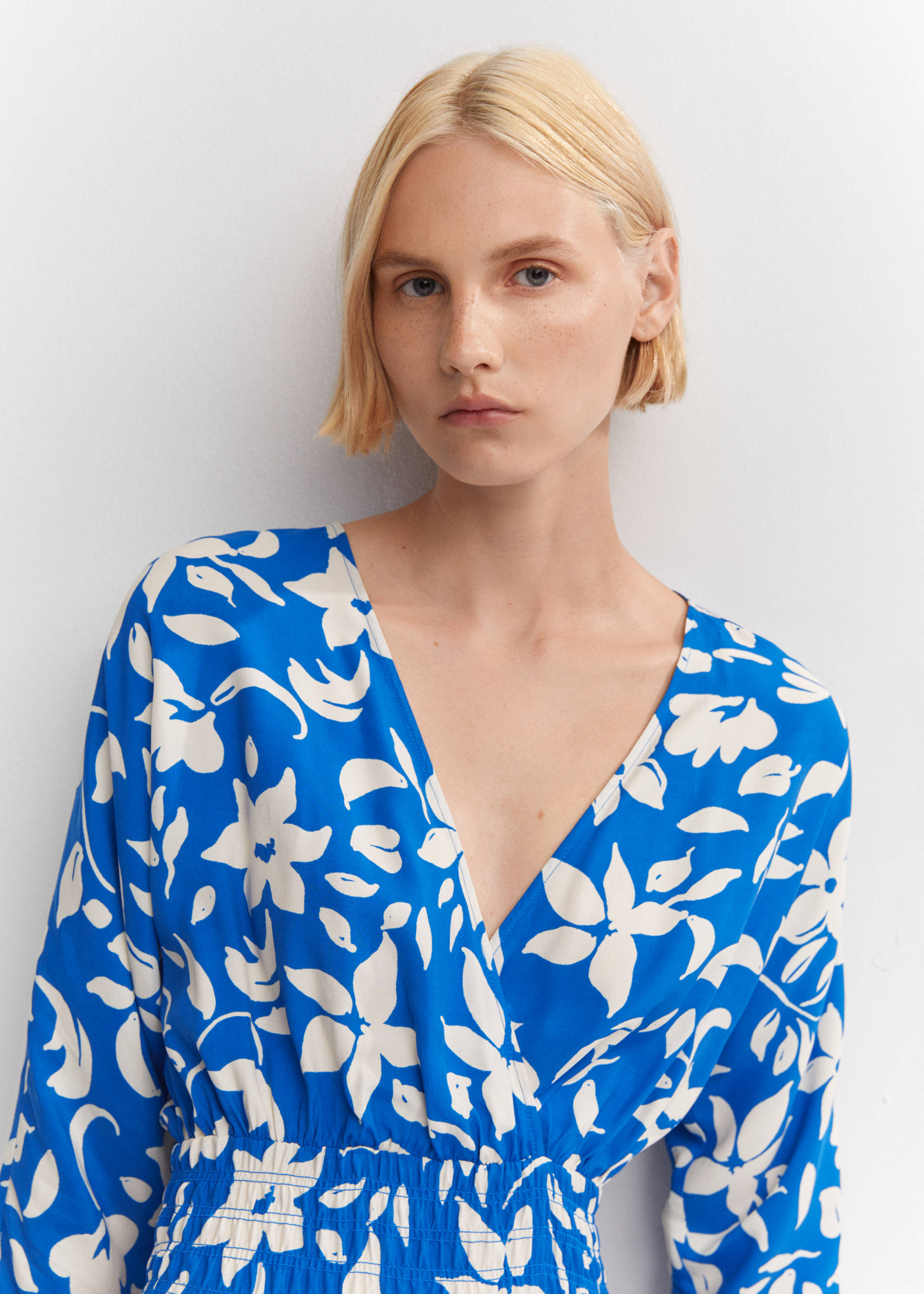 Vestit estampat detall frunzit - Detall de l'article 1