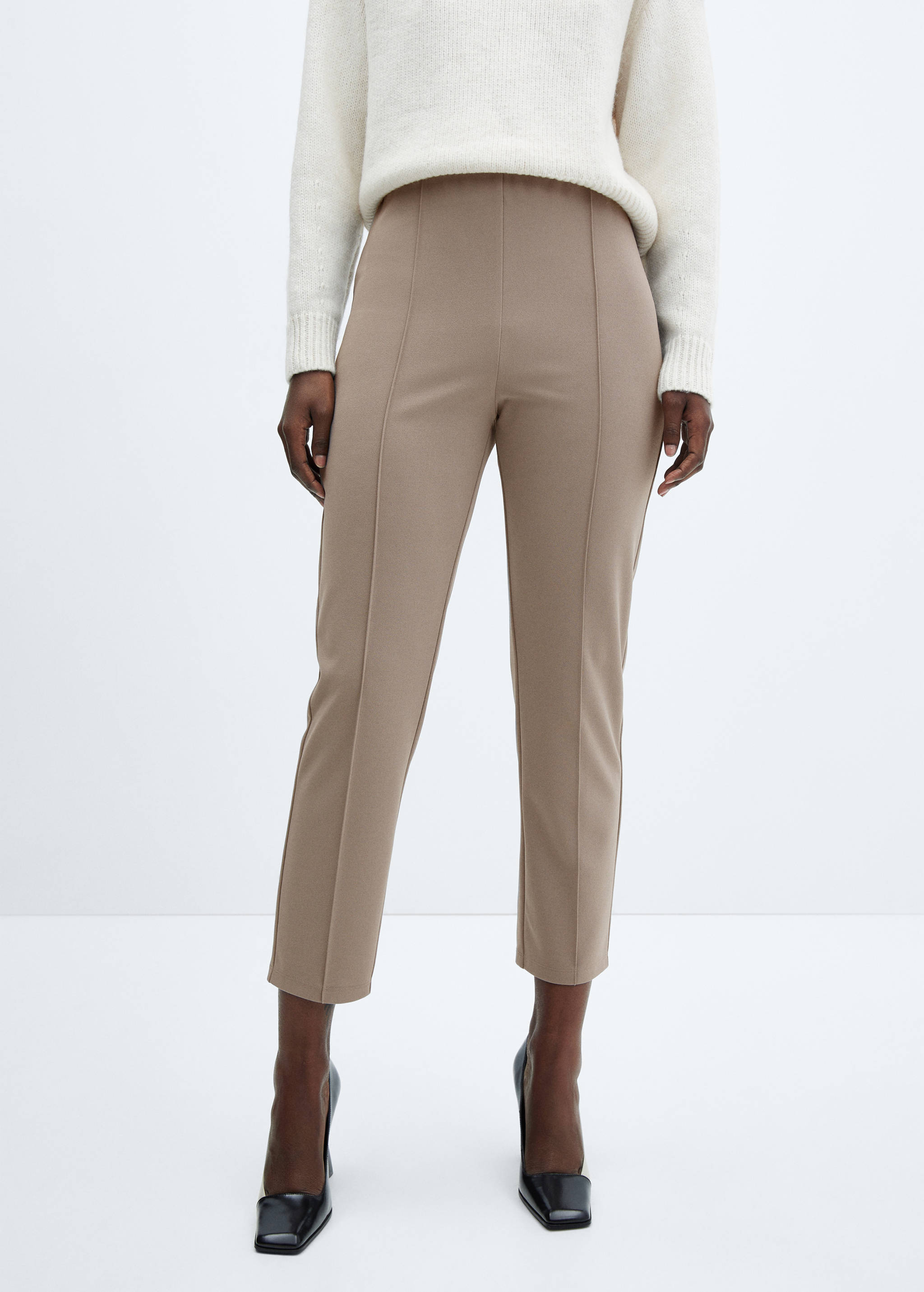 High-waist skinny trousers - Medium plane