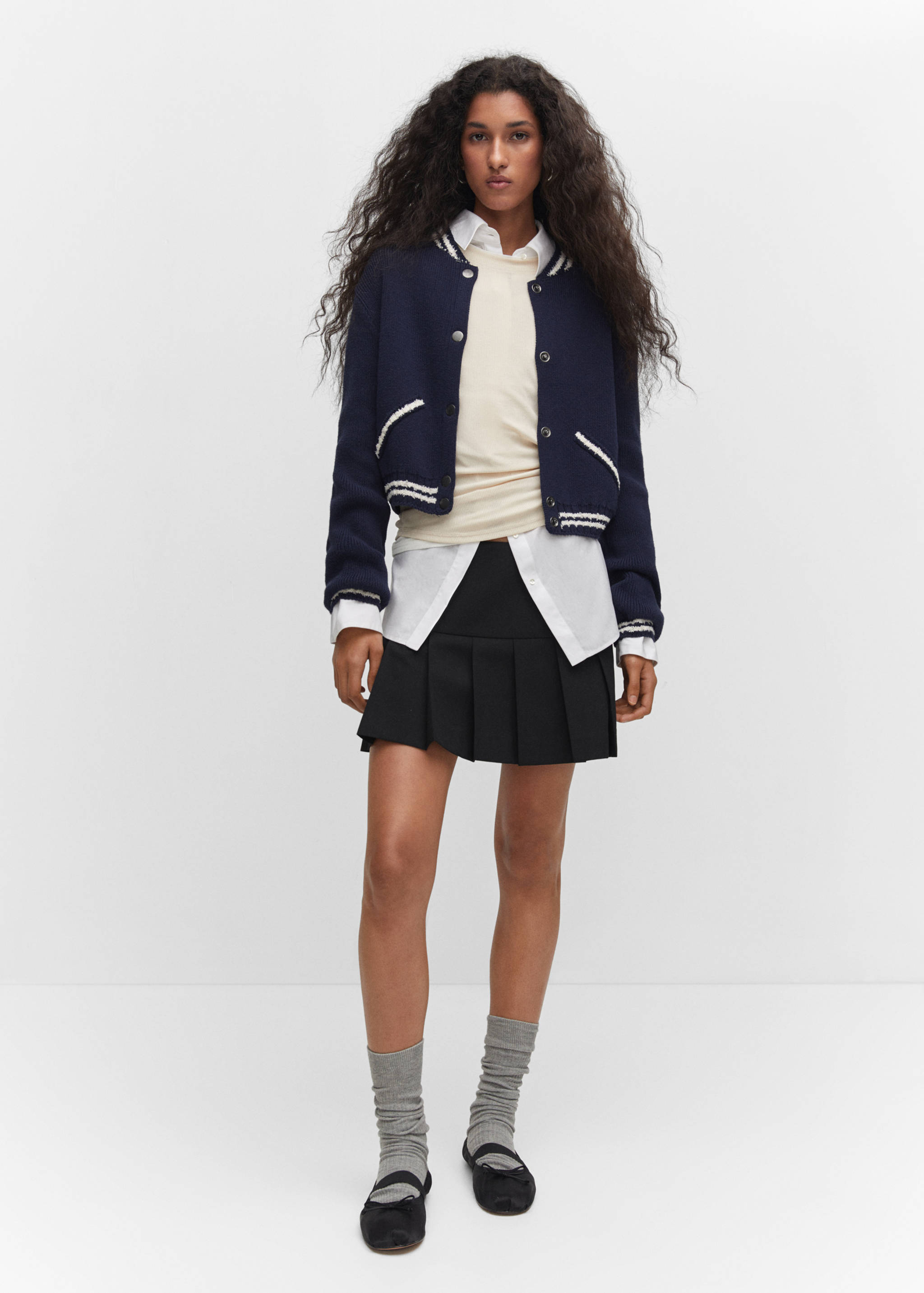 Contrast striped cardigan - General plane