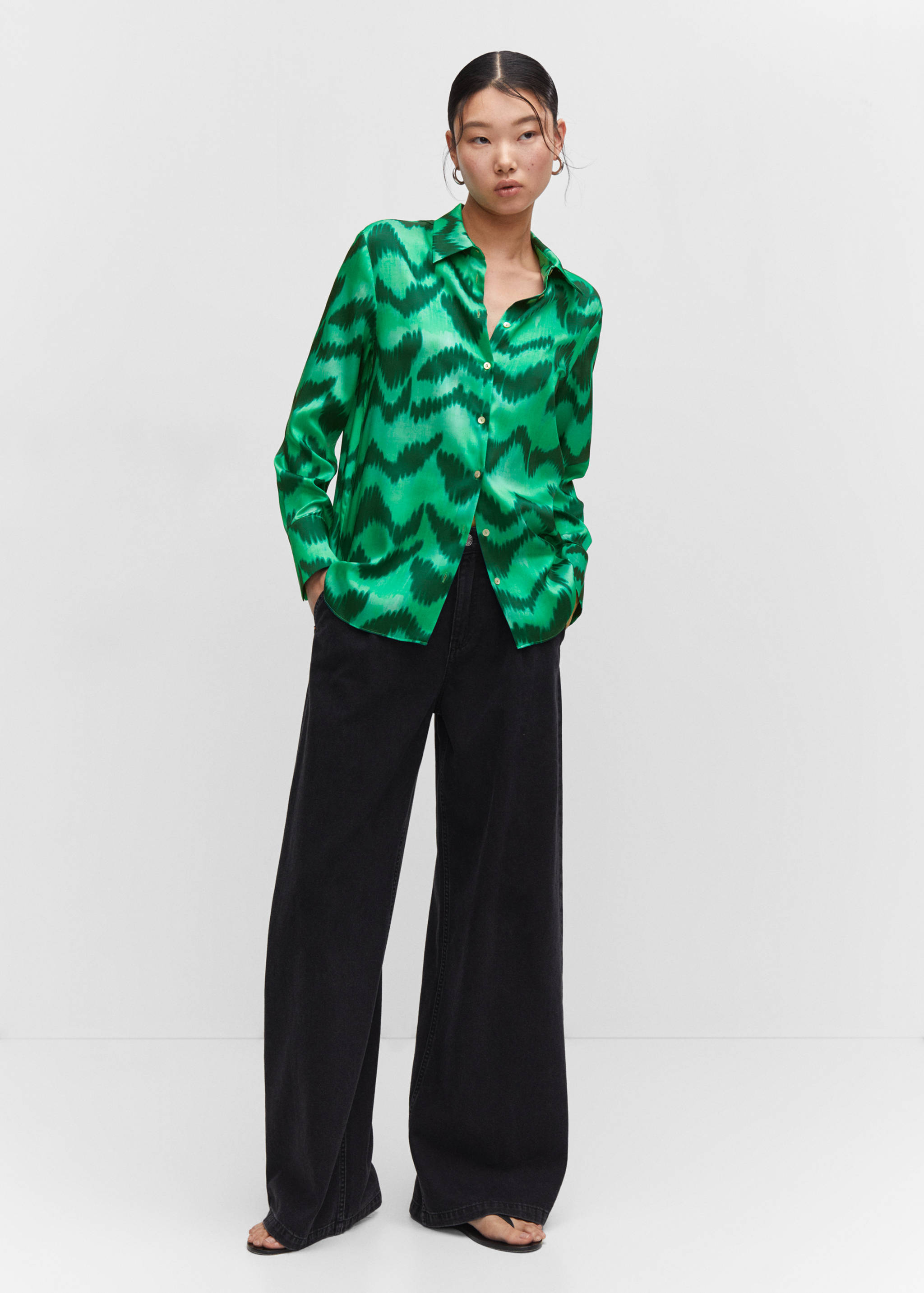 Chemise satinée imprimée - Plan général