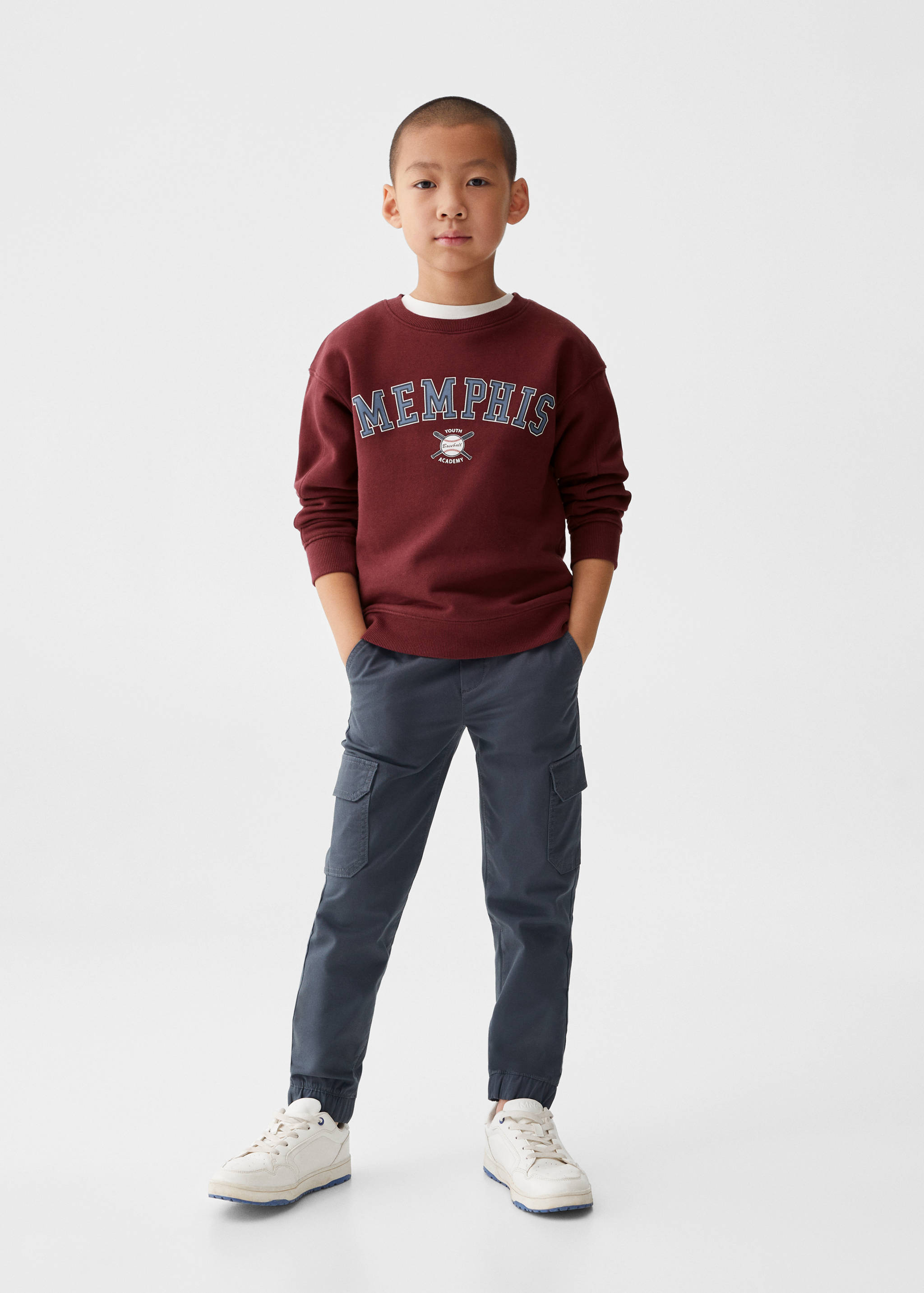 Sweatshirt met bedrukte boodschap - Overzichtstekening