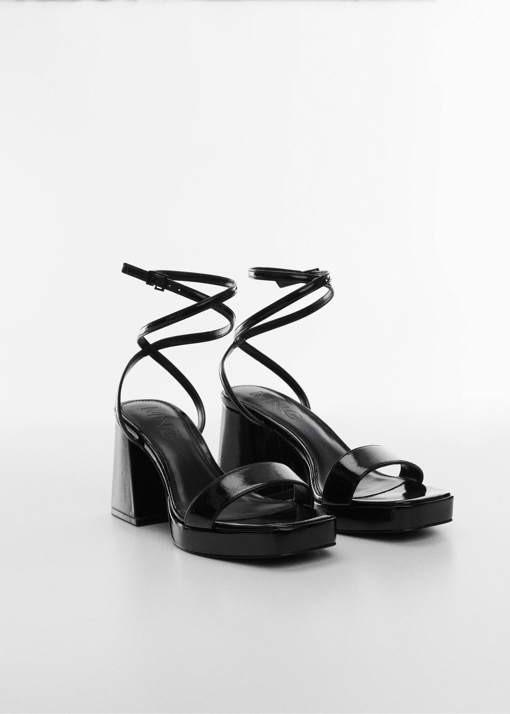 Heel strips sandals - Medium plane, Black. Ref: 57044013-00.