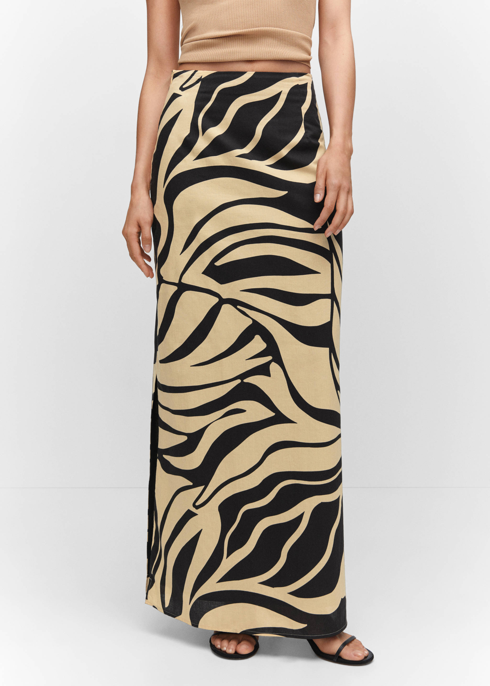 Slit printed long skirt - Medium plane