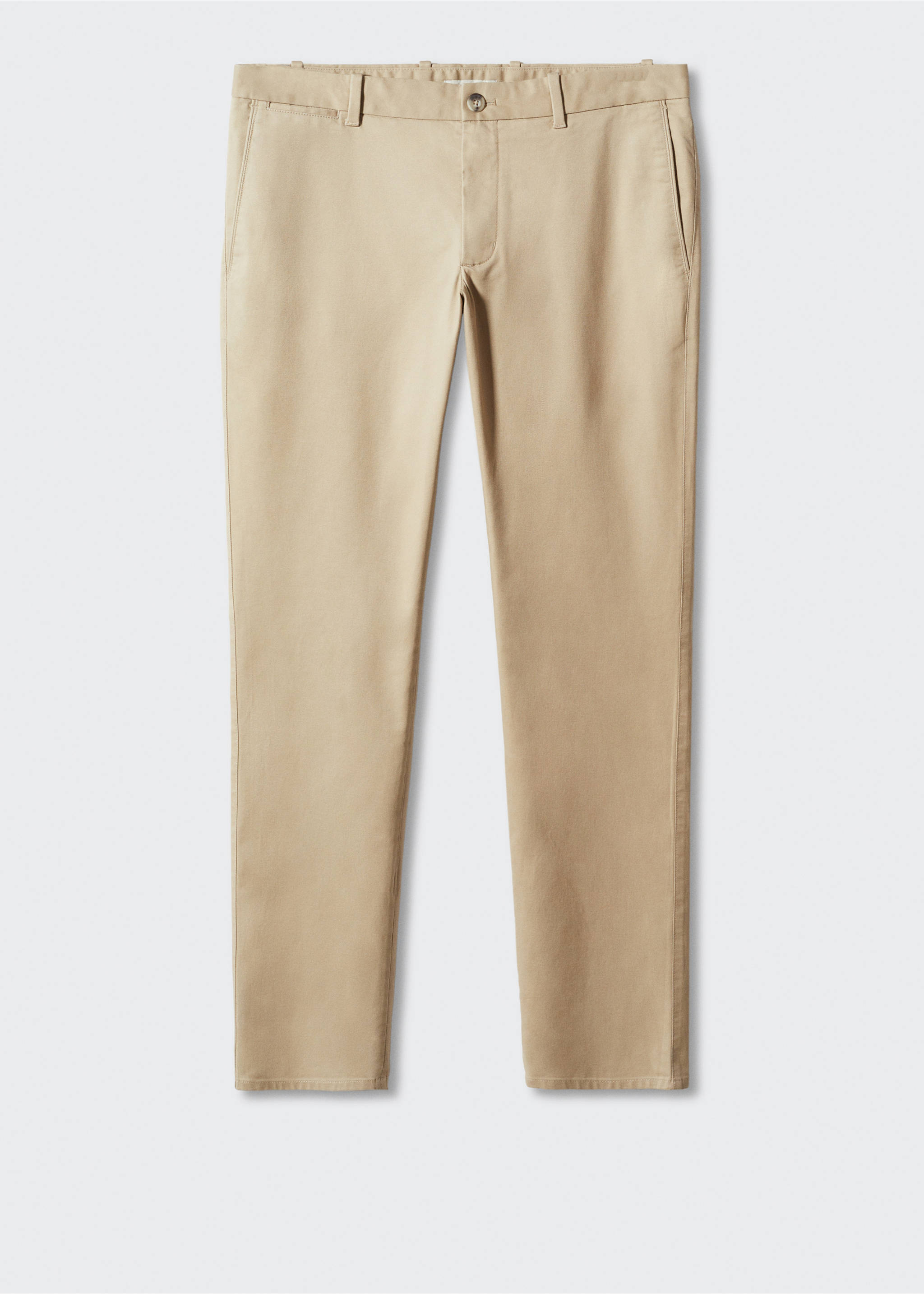 Slim fit serge chino trousers - Article without model, Beige. Ref: 57044386-00.