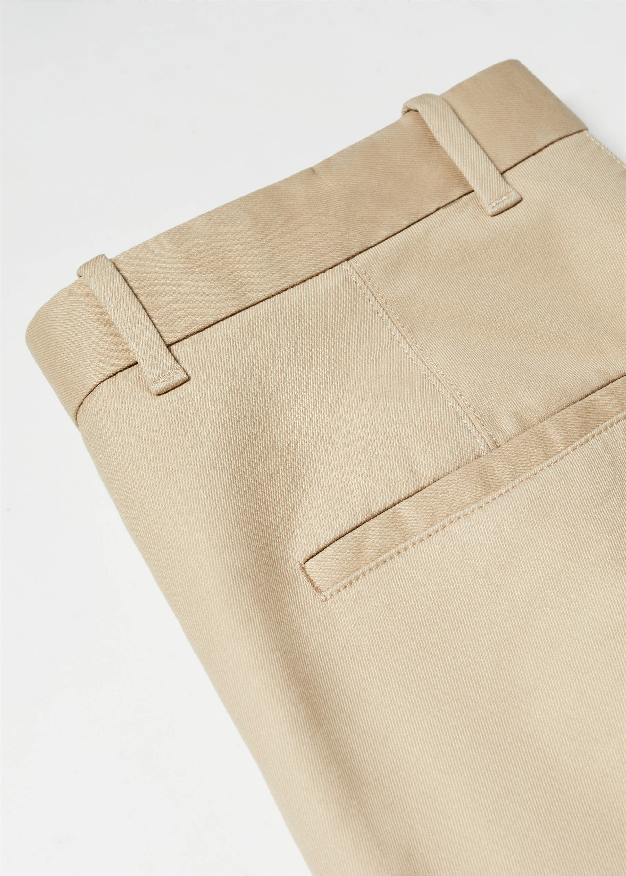 Slim fit serge chino trousers - Details of the article 8, Beige. Ref: 57044386-00.
