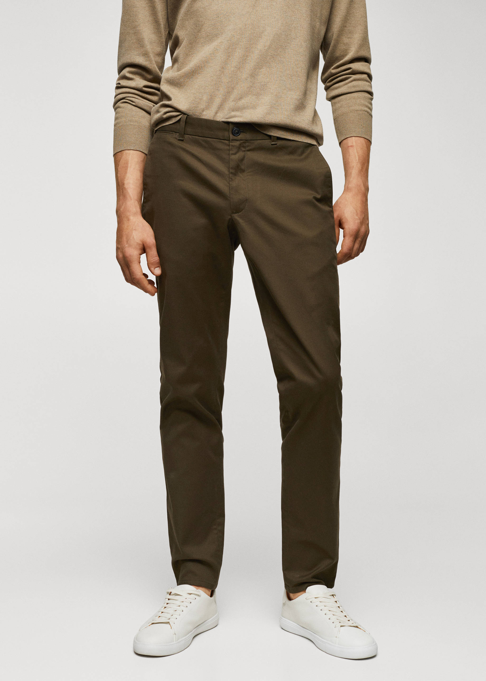 Slim fit serge chino trousers - Medium plane