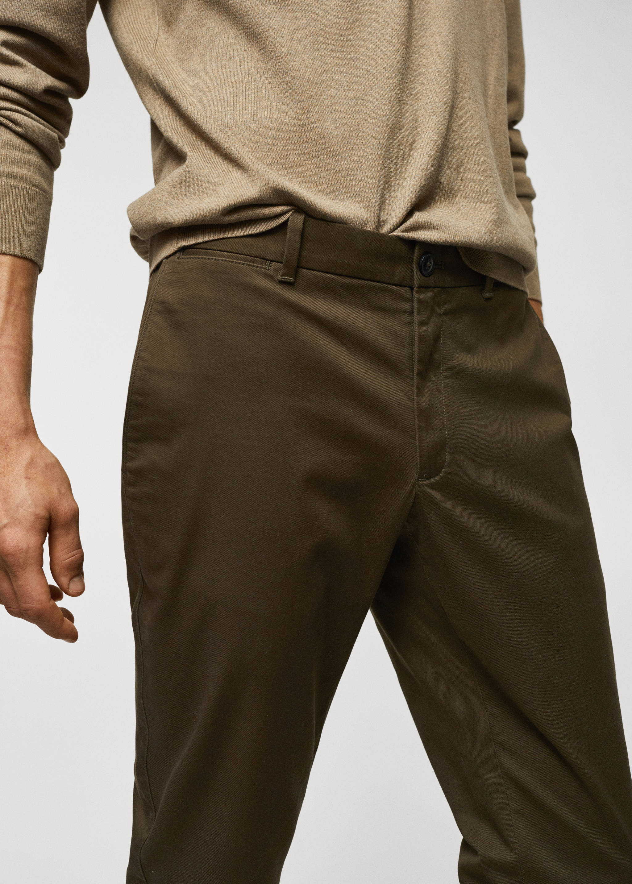 Slim fit serge chino trousers - Details of the article 1